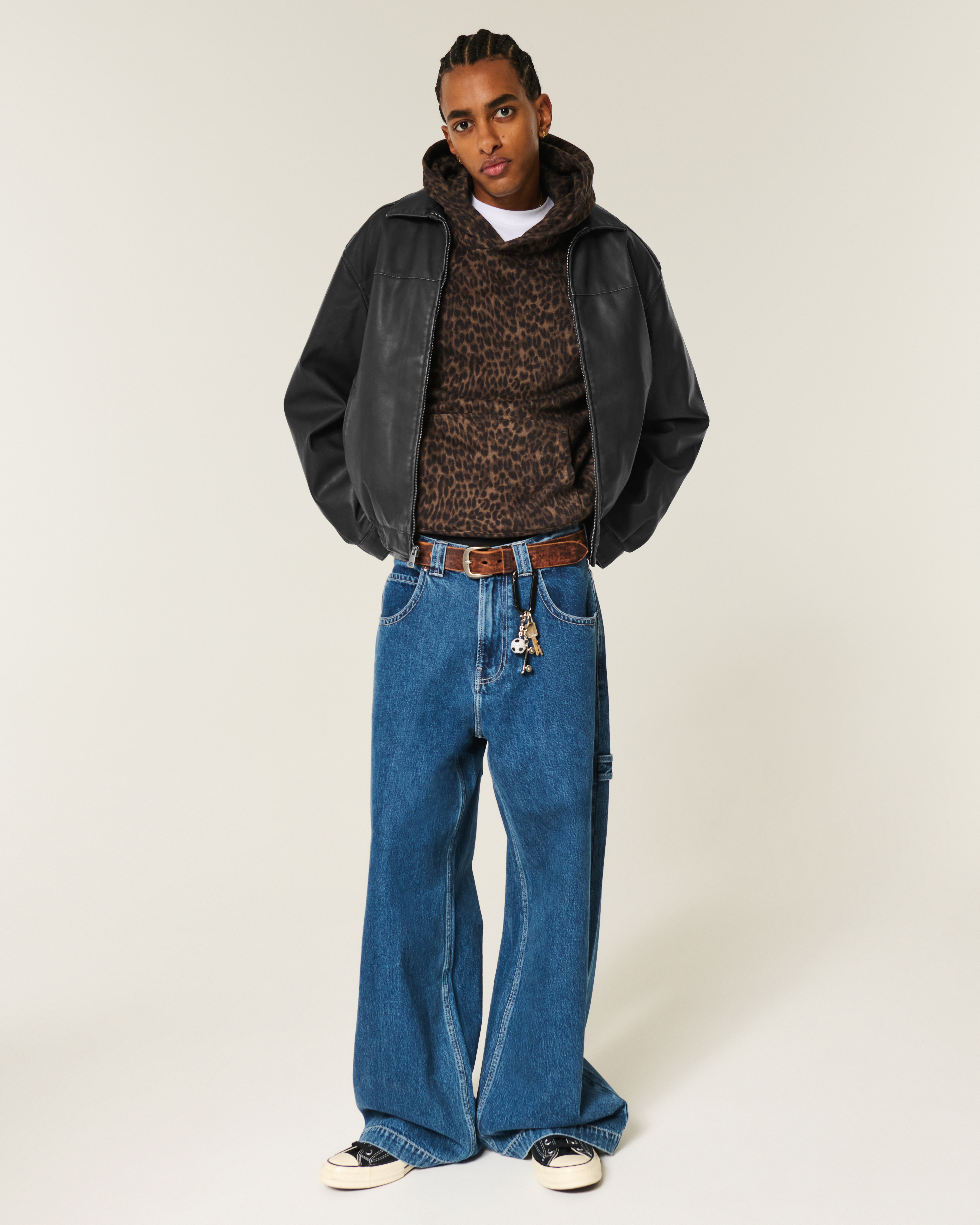 Vegan Leather Zip-Up Jacket