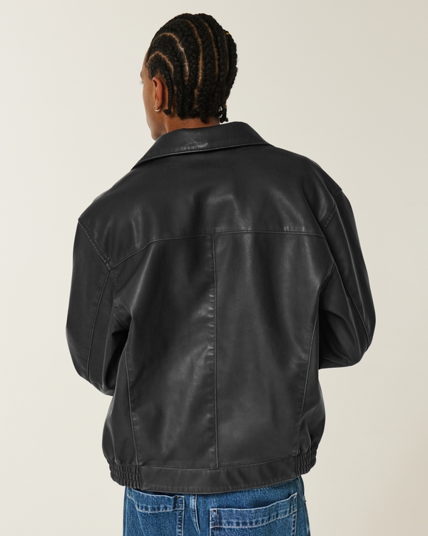 Vegan Leather Zip-Up Jacket