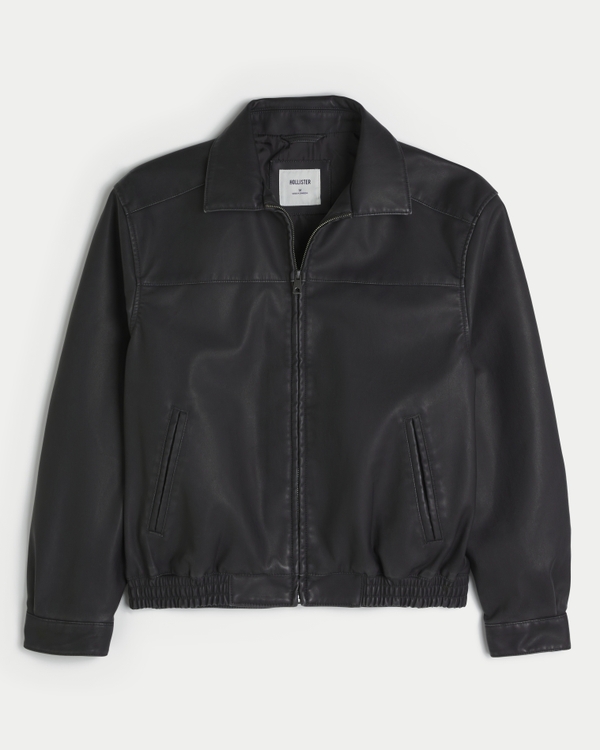Vegan Leather Zip-Up Jacket