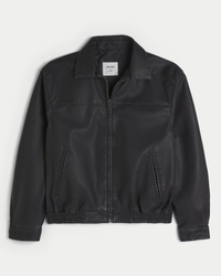 Men's Vegan Leather Zip-Up Jacket | Men's Clearance | HollisterCo.com