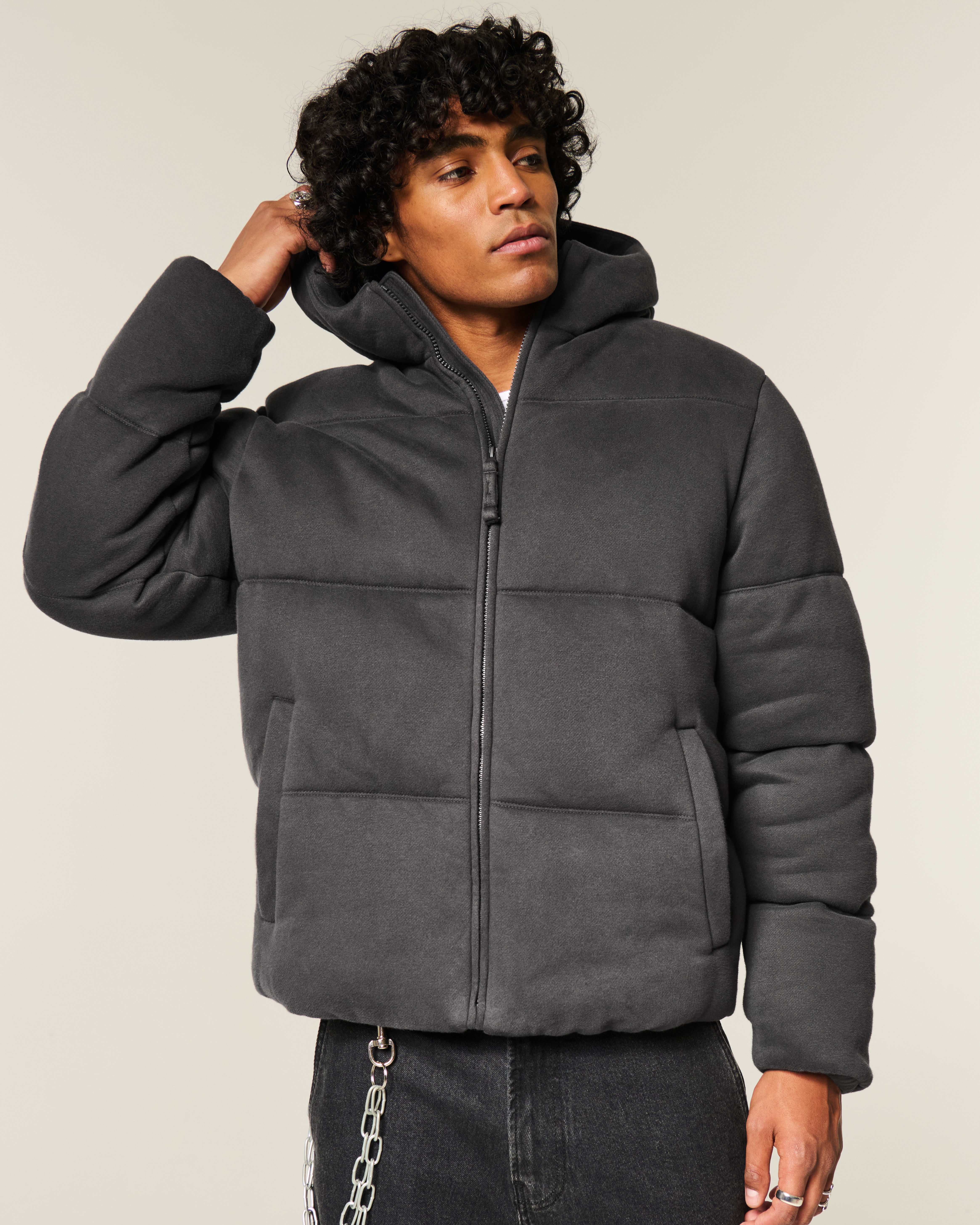 Hollister Feel Good Fleece Puffer Jacket