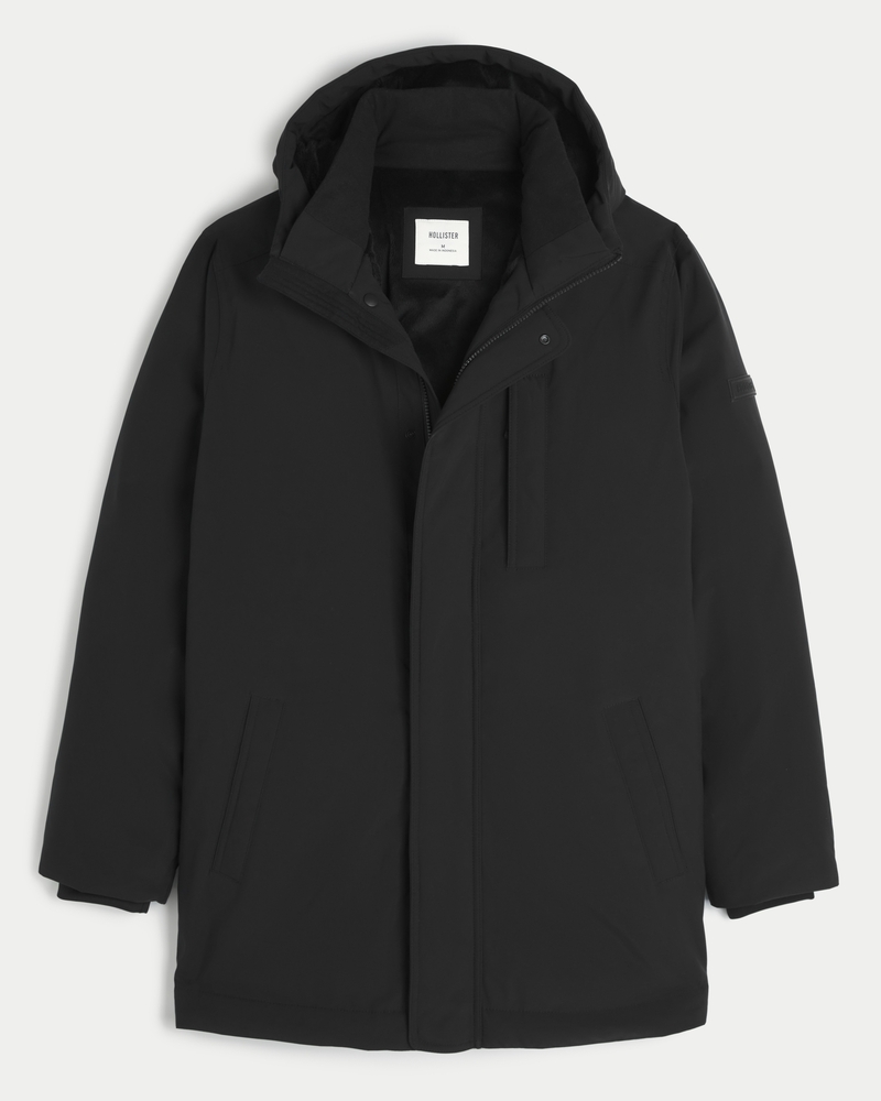 Men's Faux Fur-Lined Parka Men's Jackets Coats