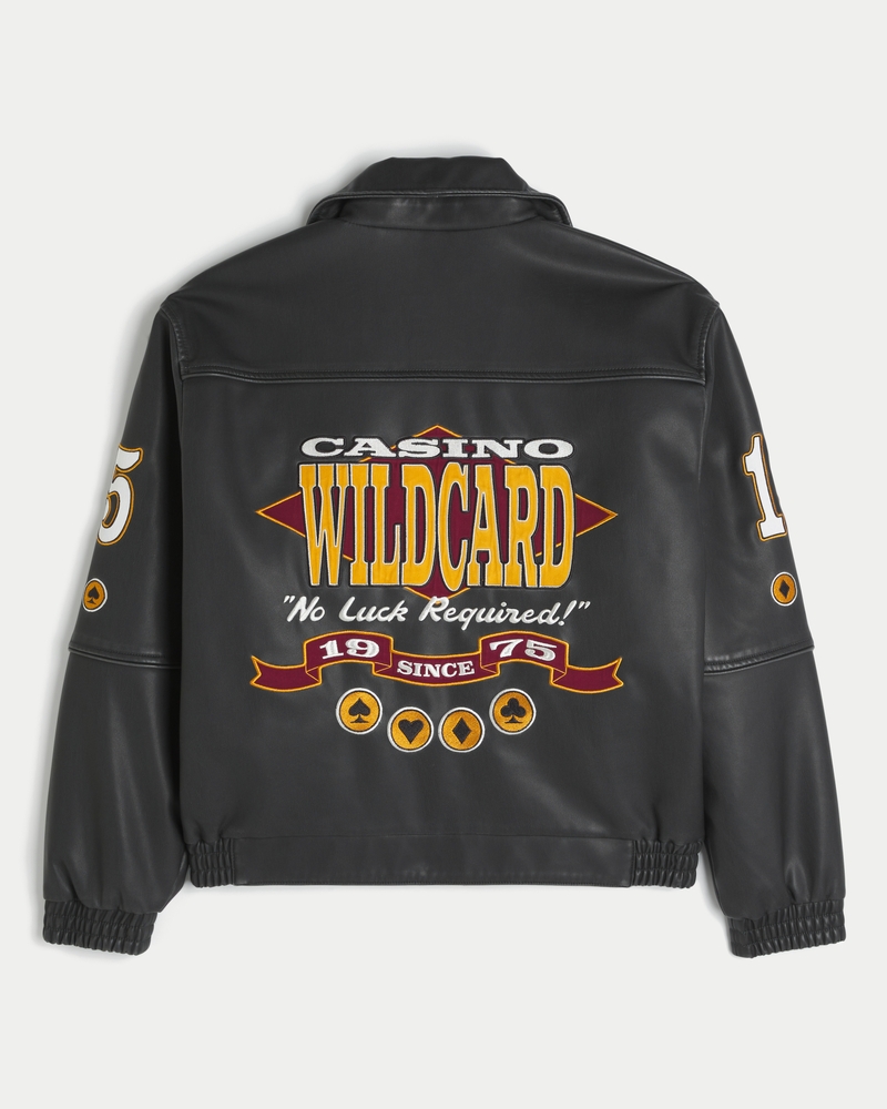 Casino Graphic Vegan Leather Jacket
