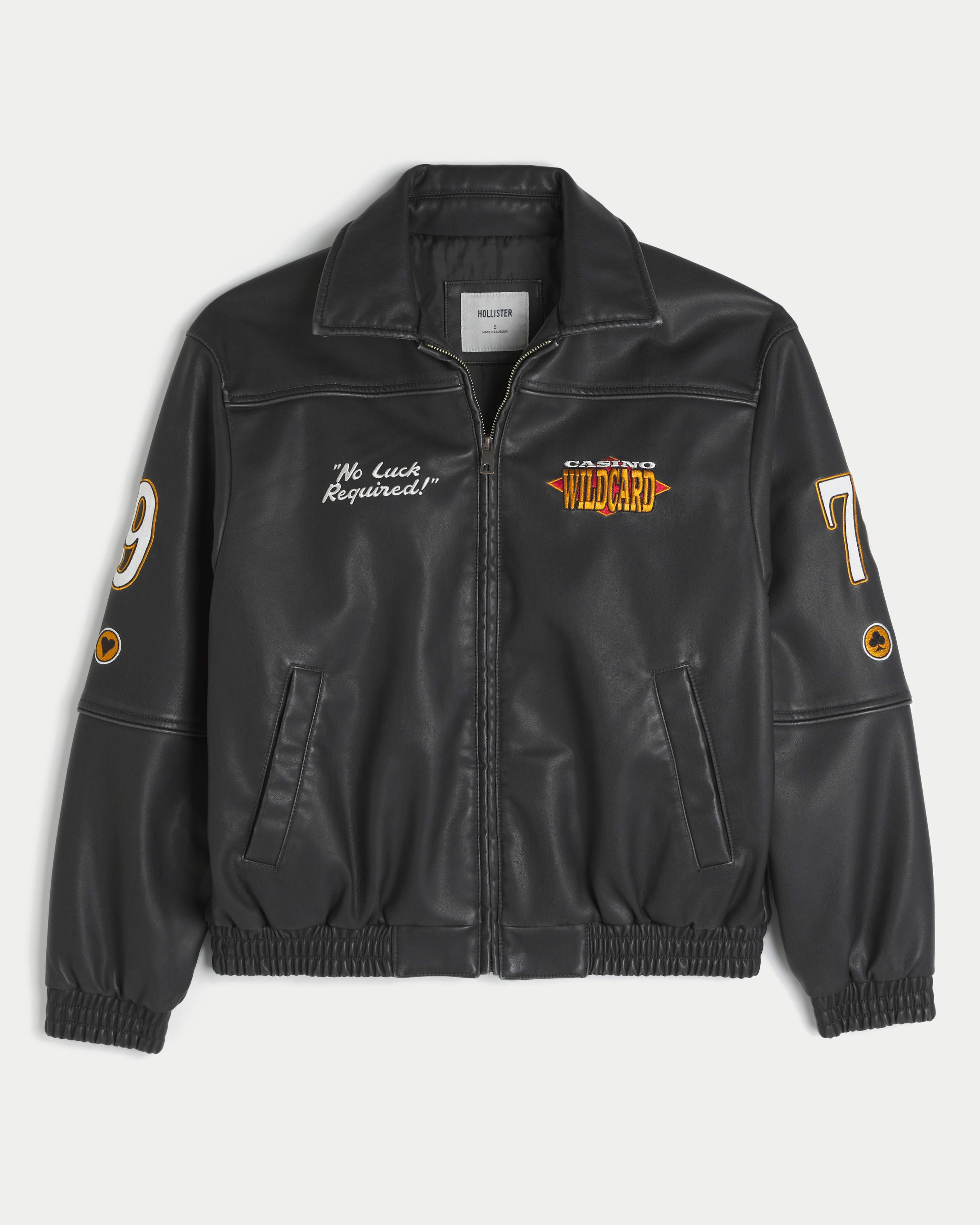 Casino Graphic Vegan Leather Jacket