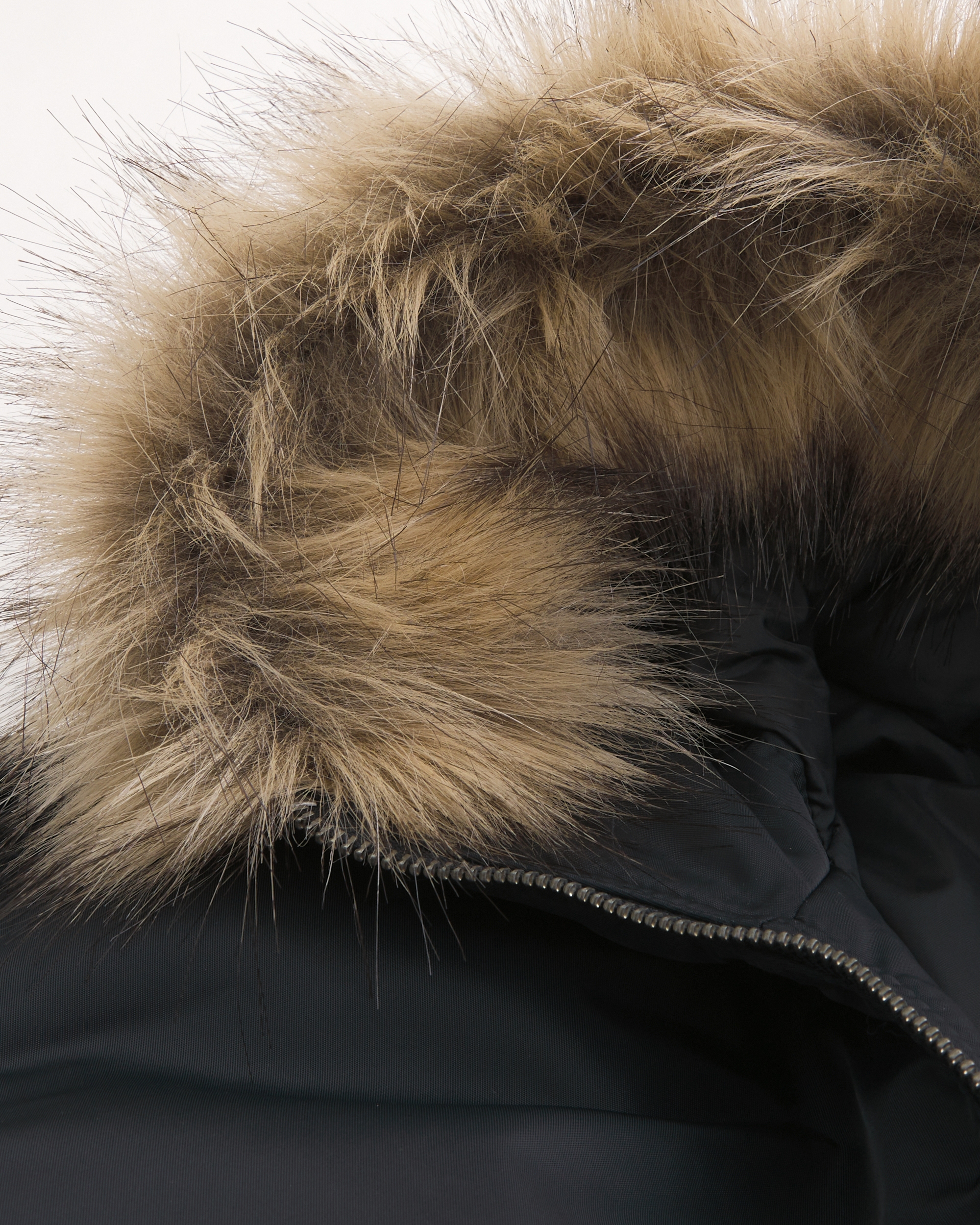 Faux Fur Trim Zip-Up Bomber Jacket