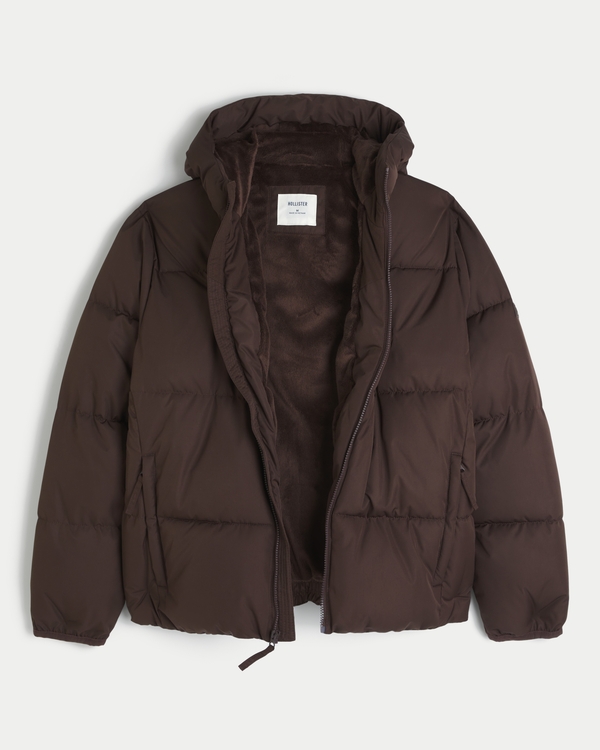 Hooded Faux Fur-Lined Puffer Jacket