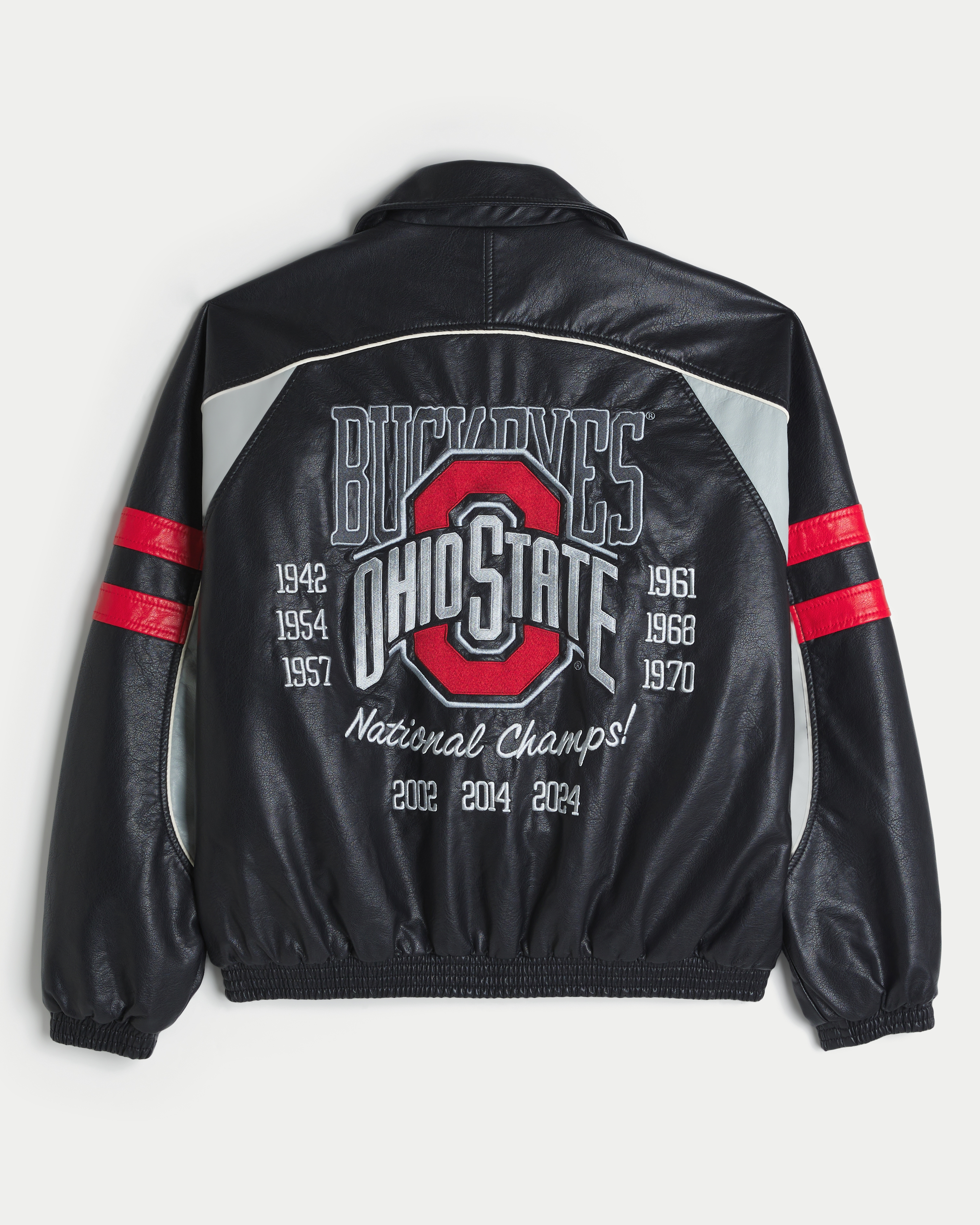 Faux Leather The Ohio State University Buckeyes Graphic Jacket