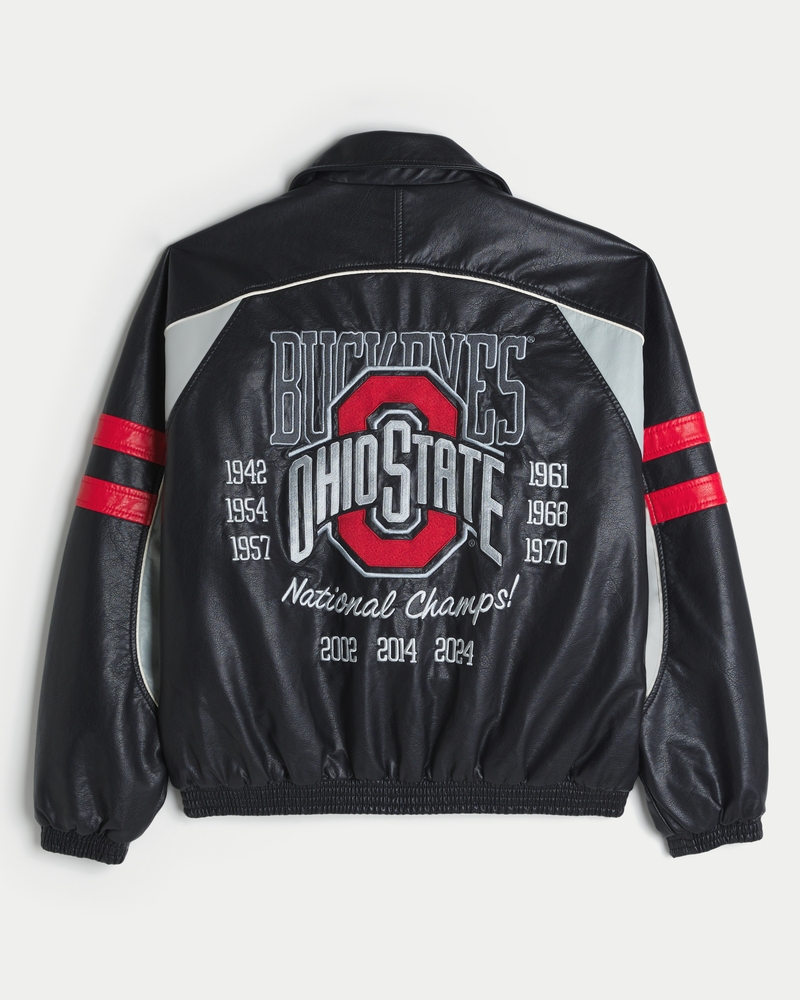 Men's Faux Leather The Ohio State University Buckeyes Graphic