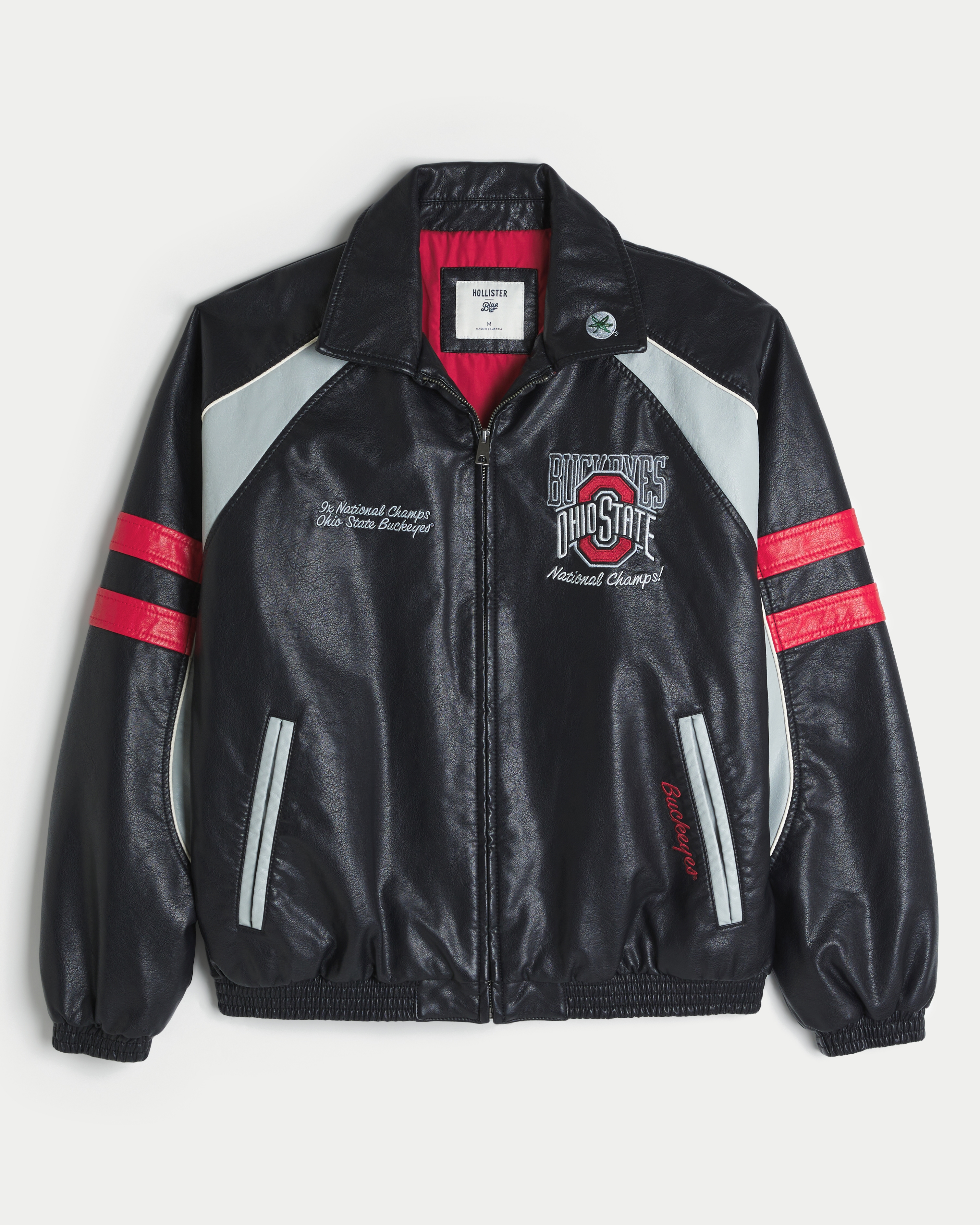 Faux Leather The Ohio State University Buckeyes Graphic Jacket