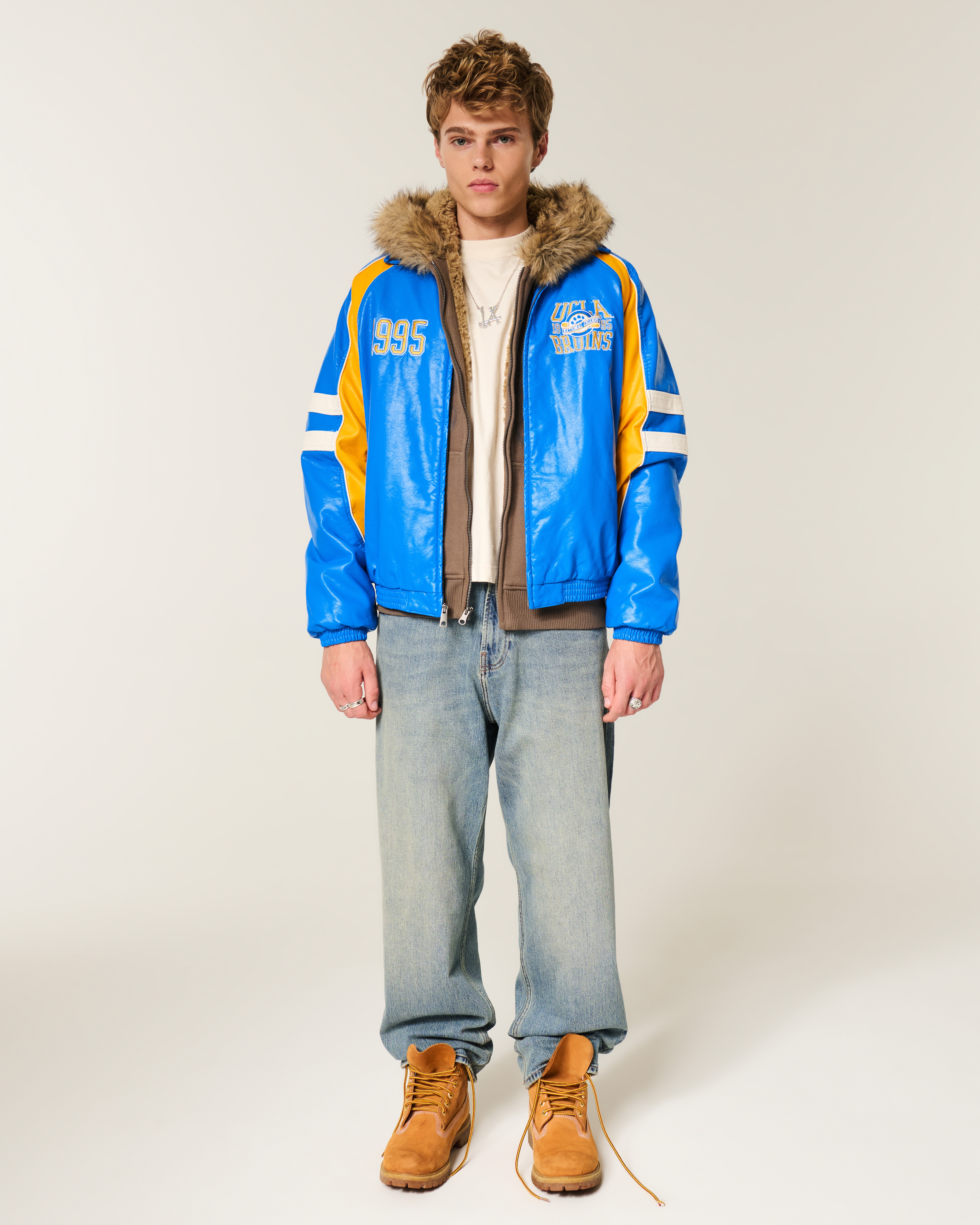 Faux Leather UCLA Bruins Graphic Jacket