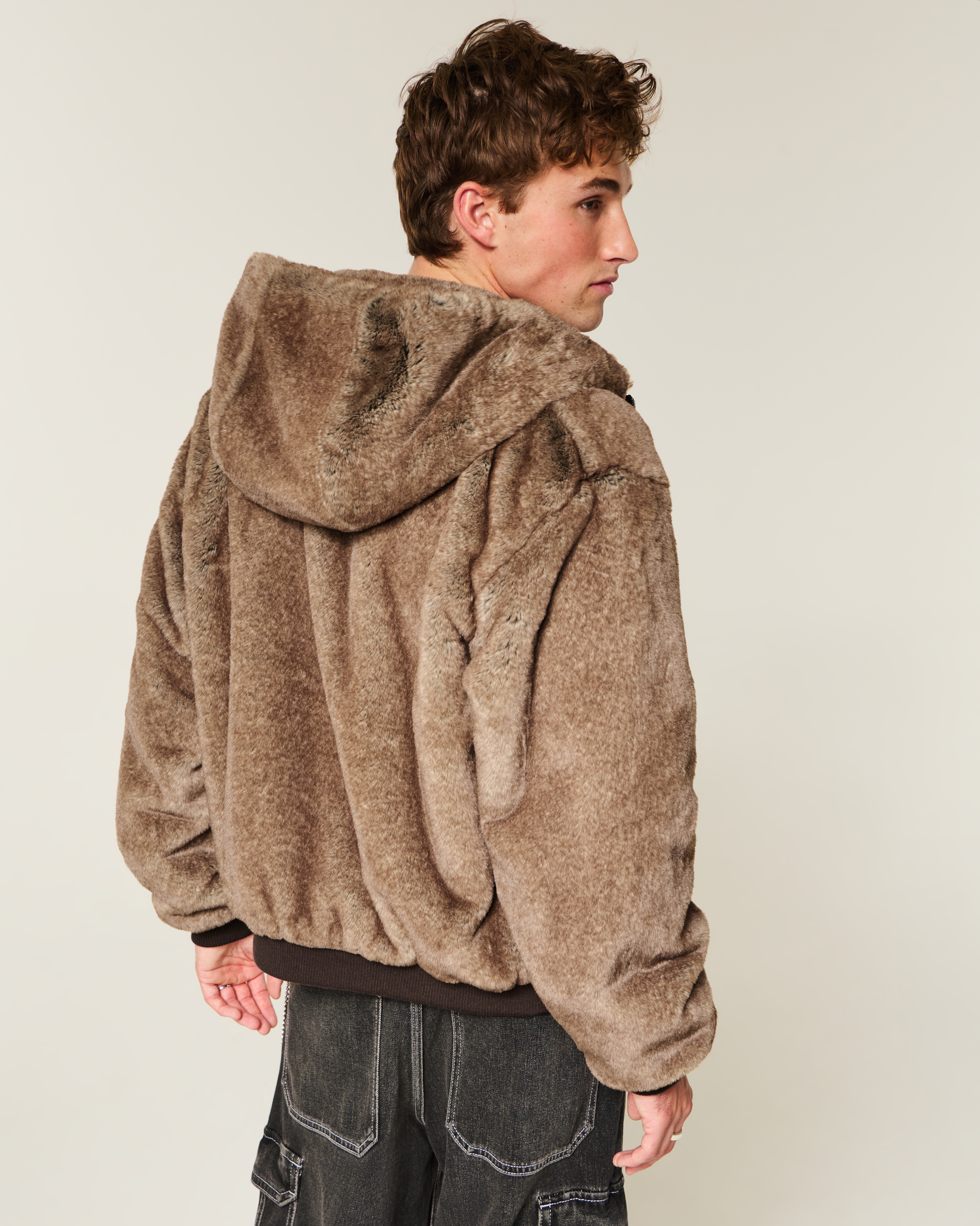 Hooded Faux Fur Jacket