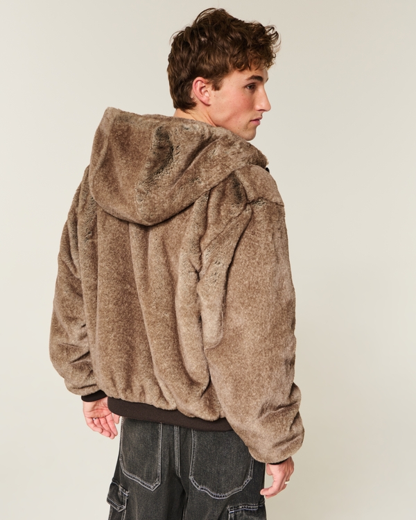 Men's Hooded Faux Fur Jacket | Men's Clearance | HollisterCo.com