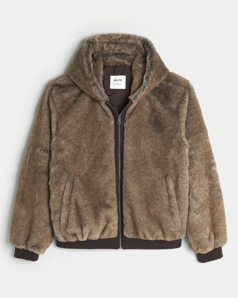 Men's Hooded Faux Fur Jacket | Men's Clearance | HollisterCo.com