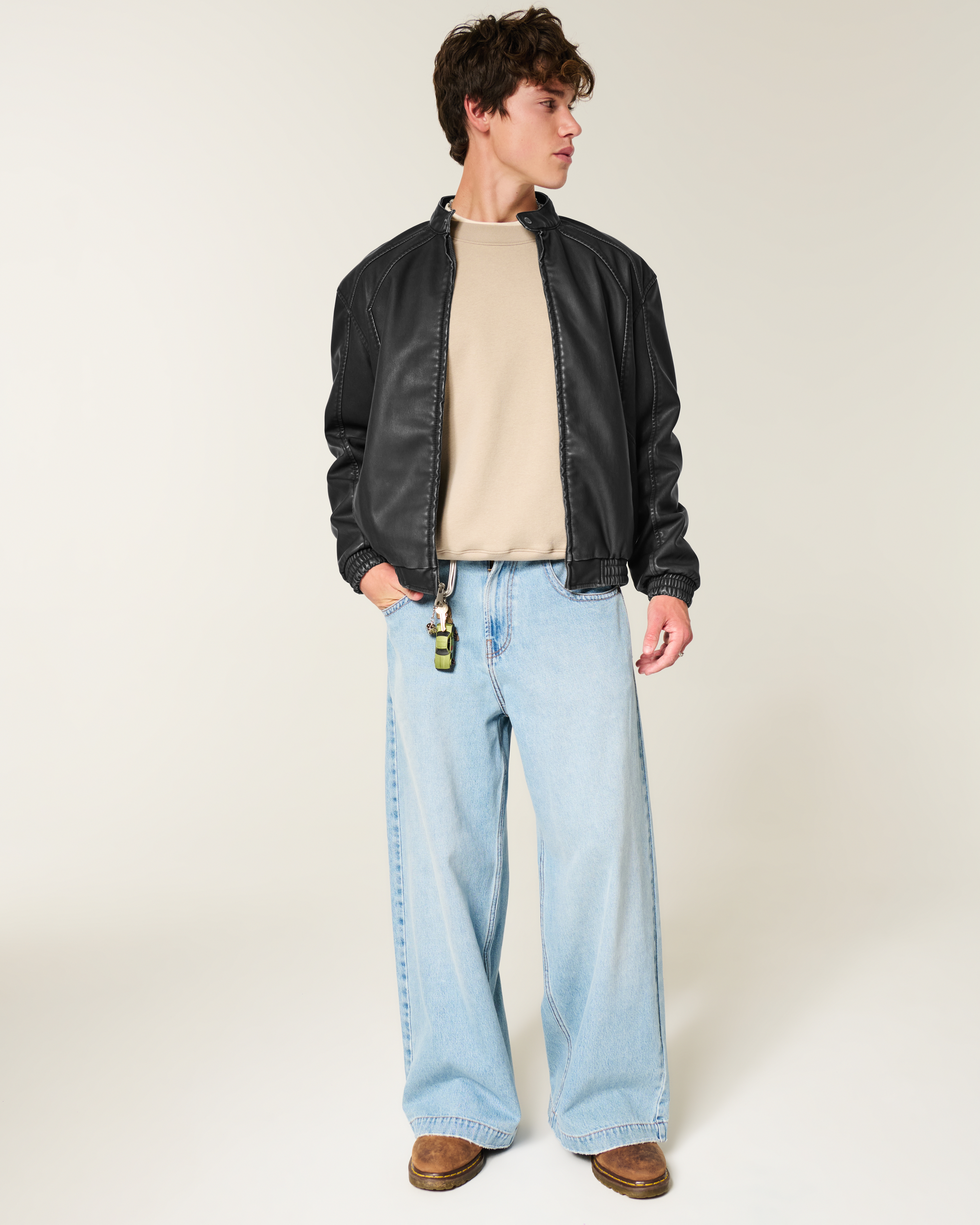 Faux Leather Hollywood Graphic Jacket