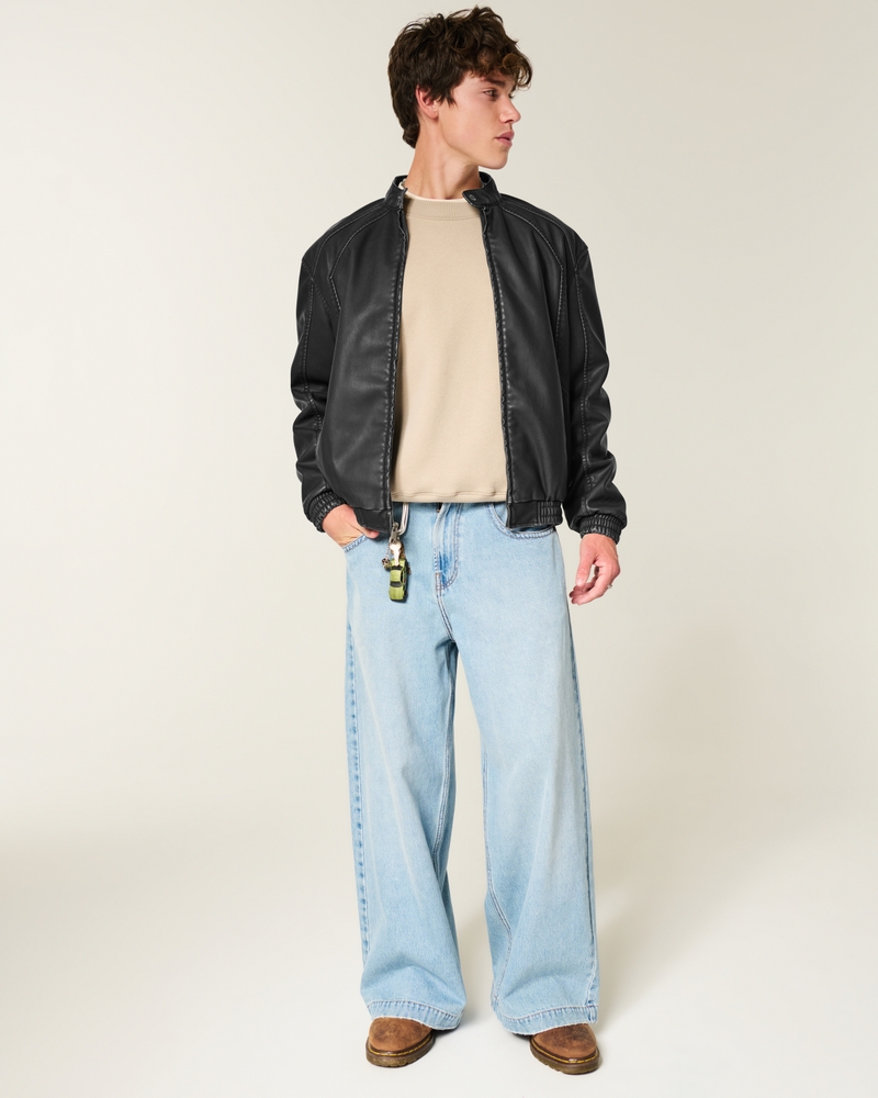 Faux Leather Hollywood Graphic Jacket