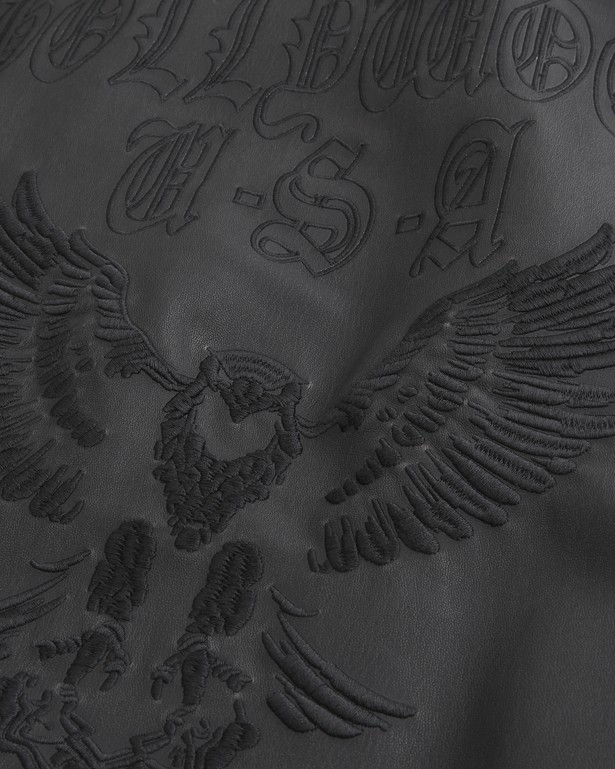 Faux Leather Hollywood Graphic Jacket