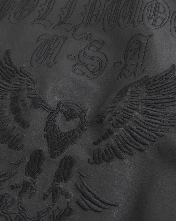 メンズ フェイクレザー・ハリウッドグラフィックジャケット | メンズ