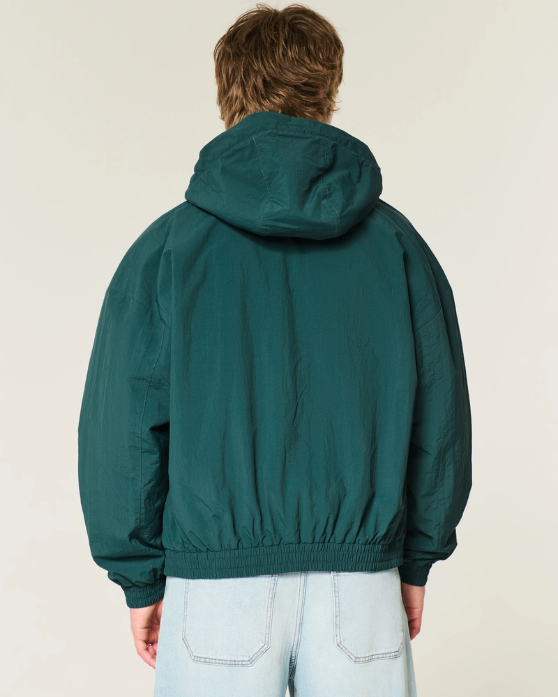 Fleece-Lined Santa Monica Graphic Windbreaker Jacket