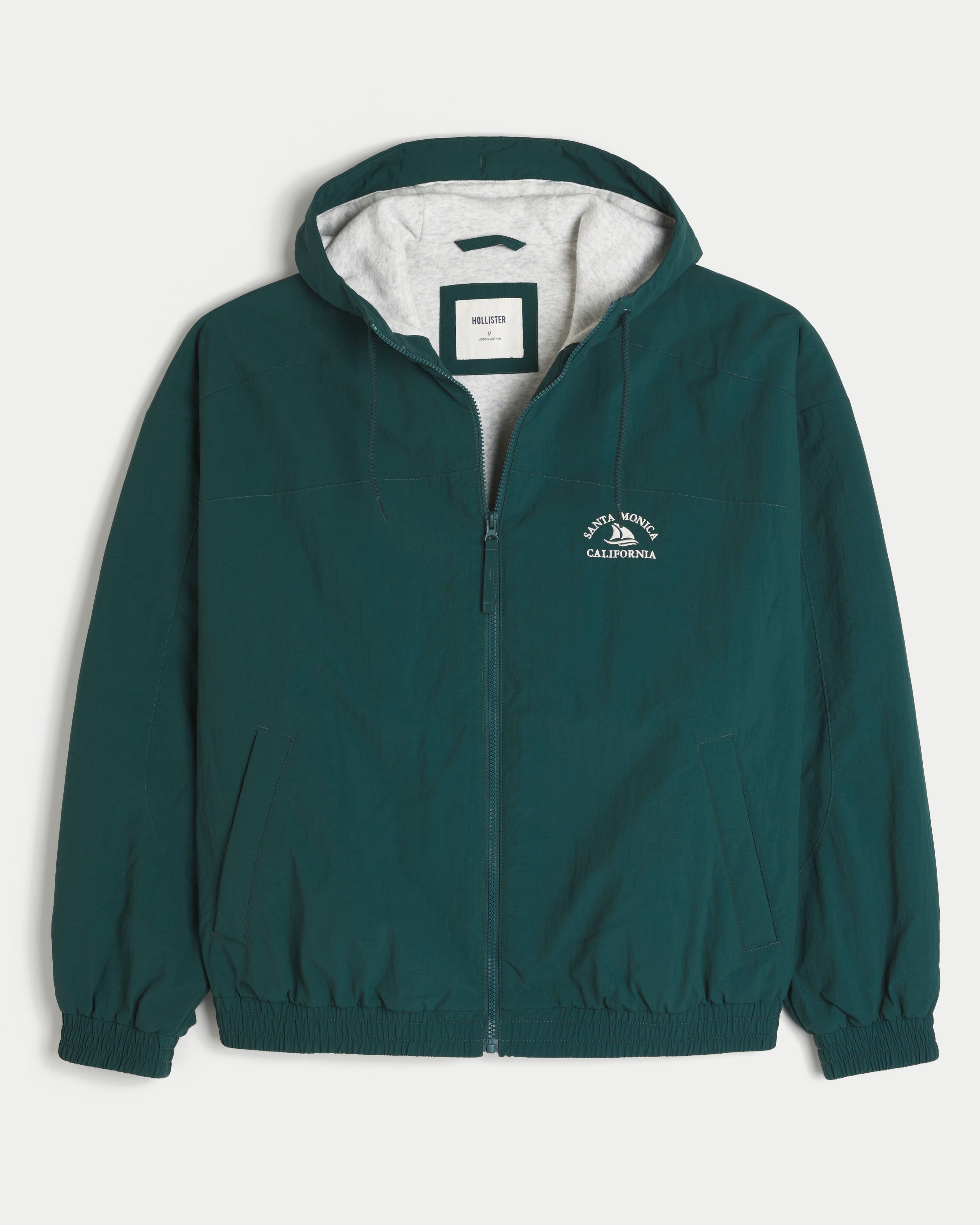 Fleece-Lined Santa Monica Graphic Windbreaker Jacket