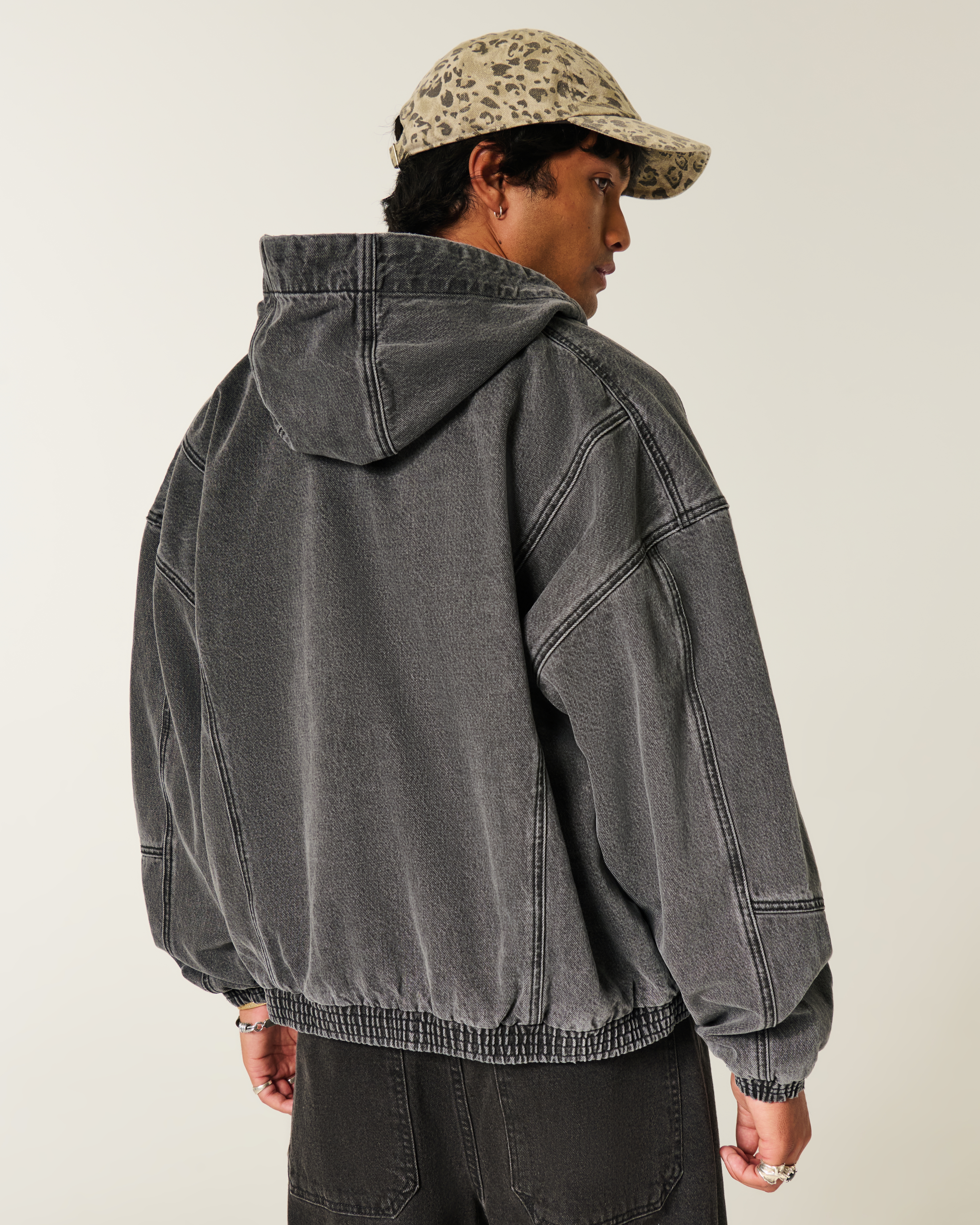 Denim Zip-Up Skater Jacket
