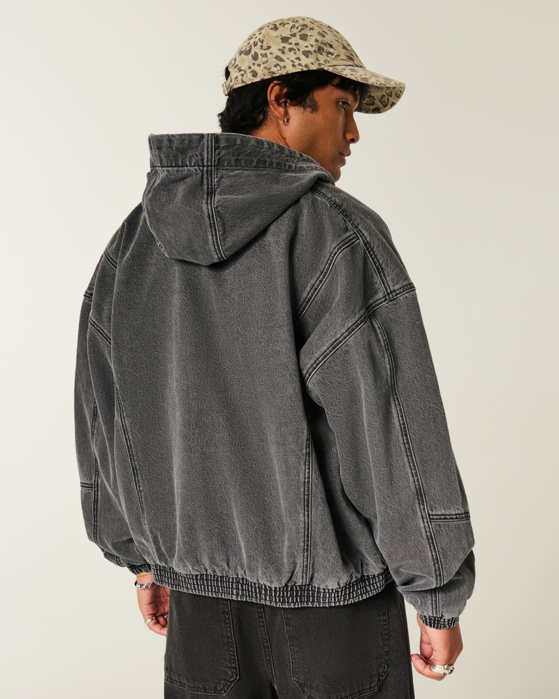Denim Zip-Up Skater Jacket