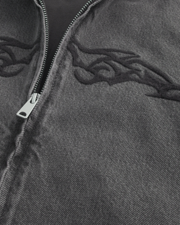 Denim Zip-Up Skater Jacket