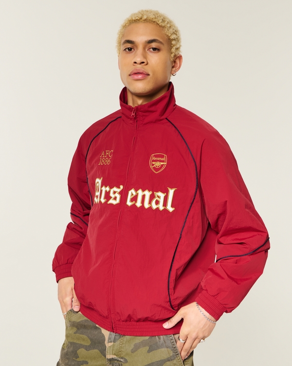 Arsenal F.C. Graphic Mock-Neck Jacket, Dark Red view 1