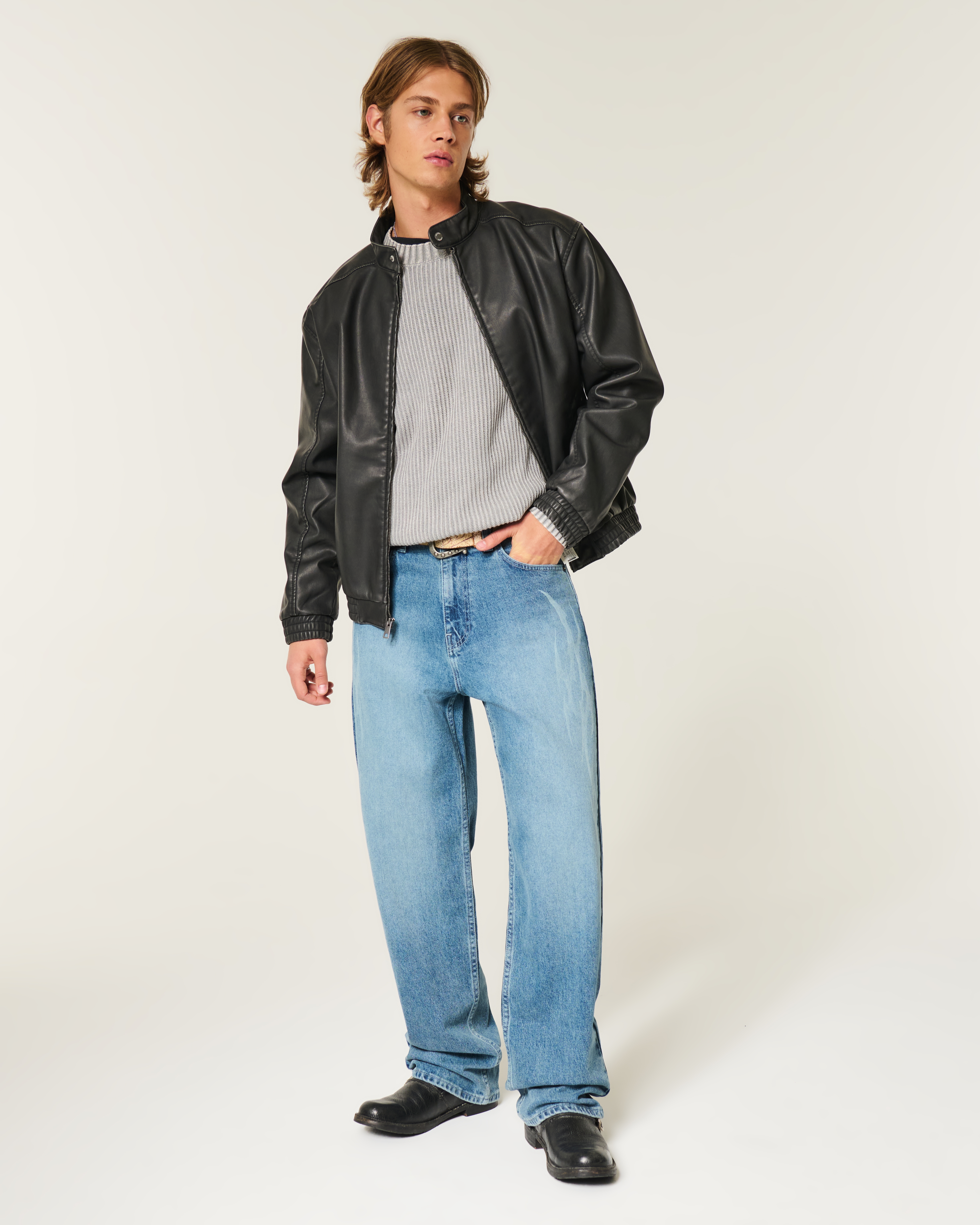 Faux Leather Moto Jacket