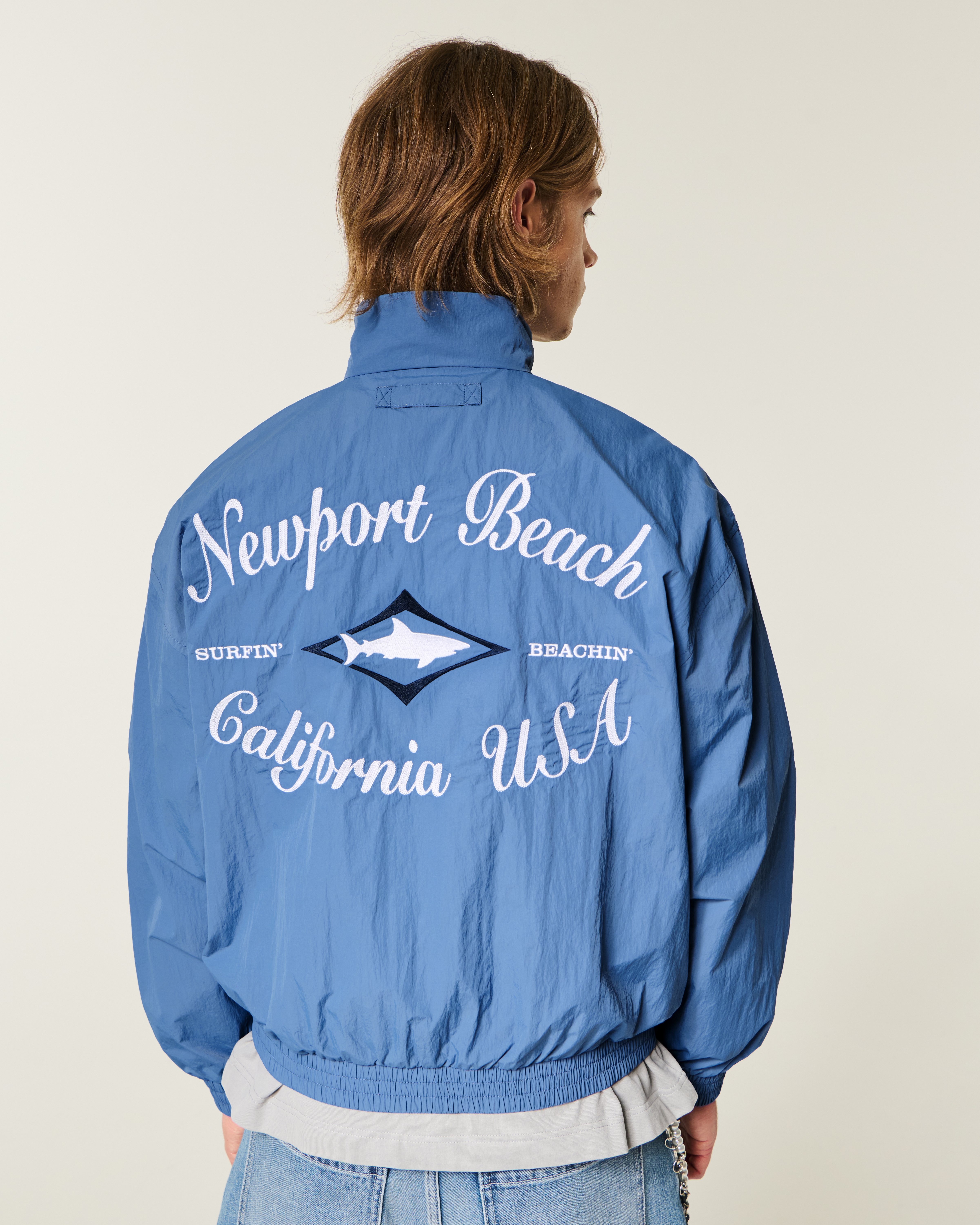Newport Beach Graphic Mock-Neck Jacket