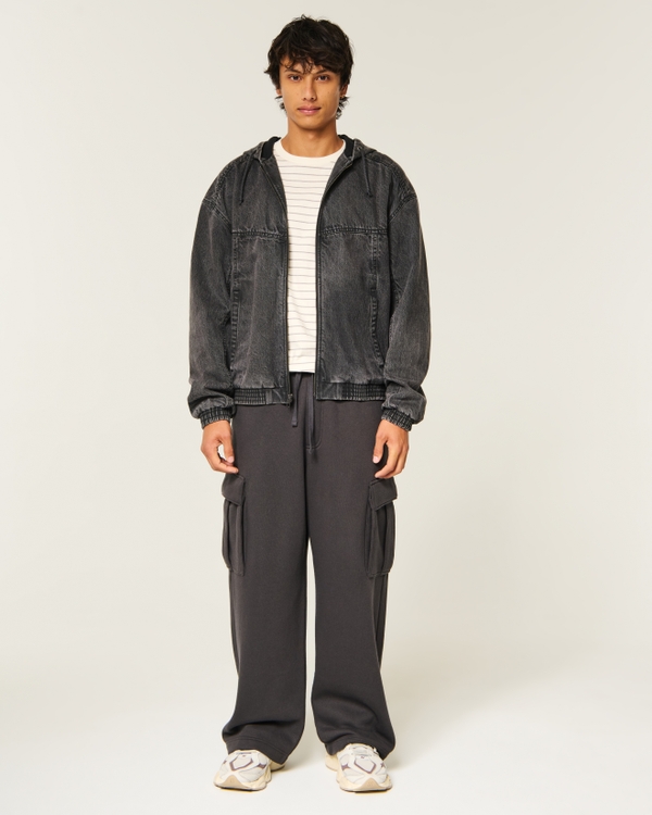 Denim Skater Jacket, Washed Black view 2
