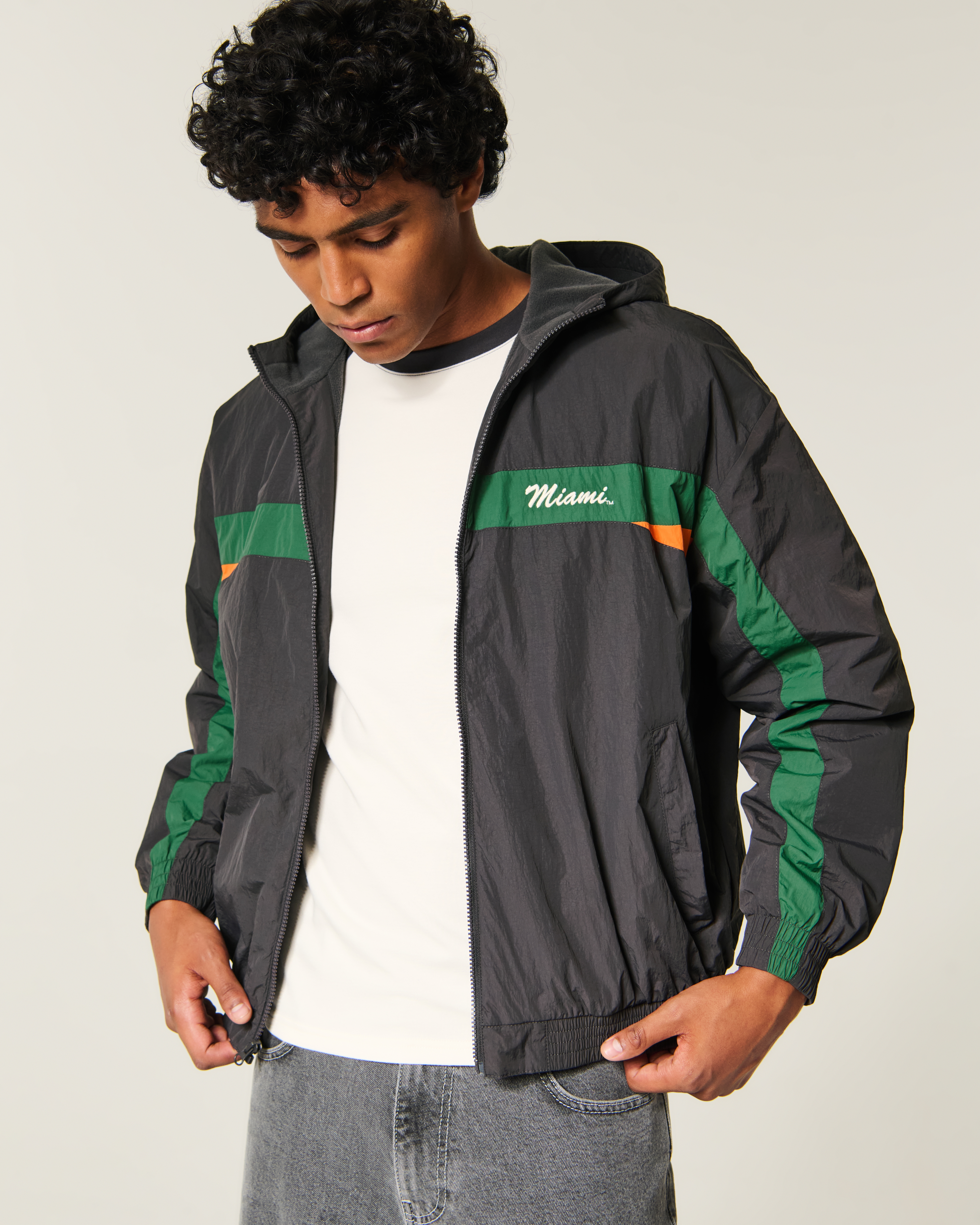 University of Miami Hurricanes Graphic Windbreaker Jacket
