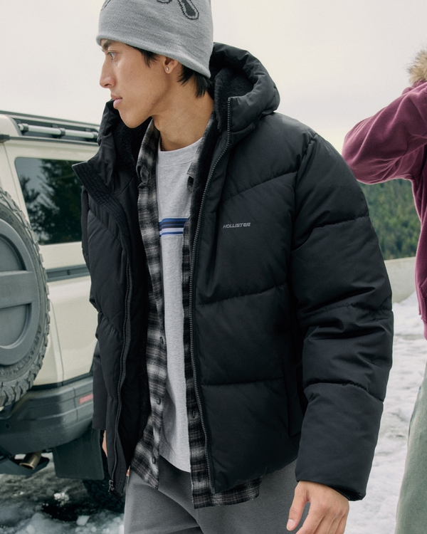 Hollister Feel Good Faux Fur-Lined Puffer Jacket