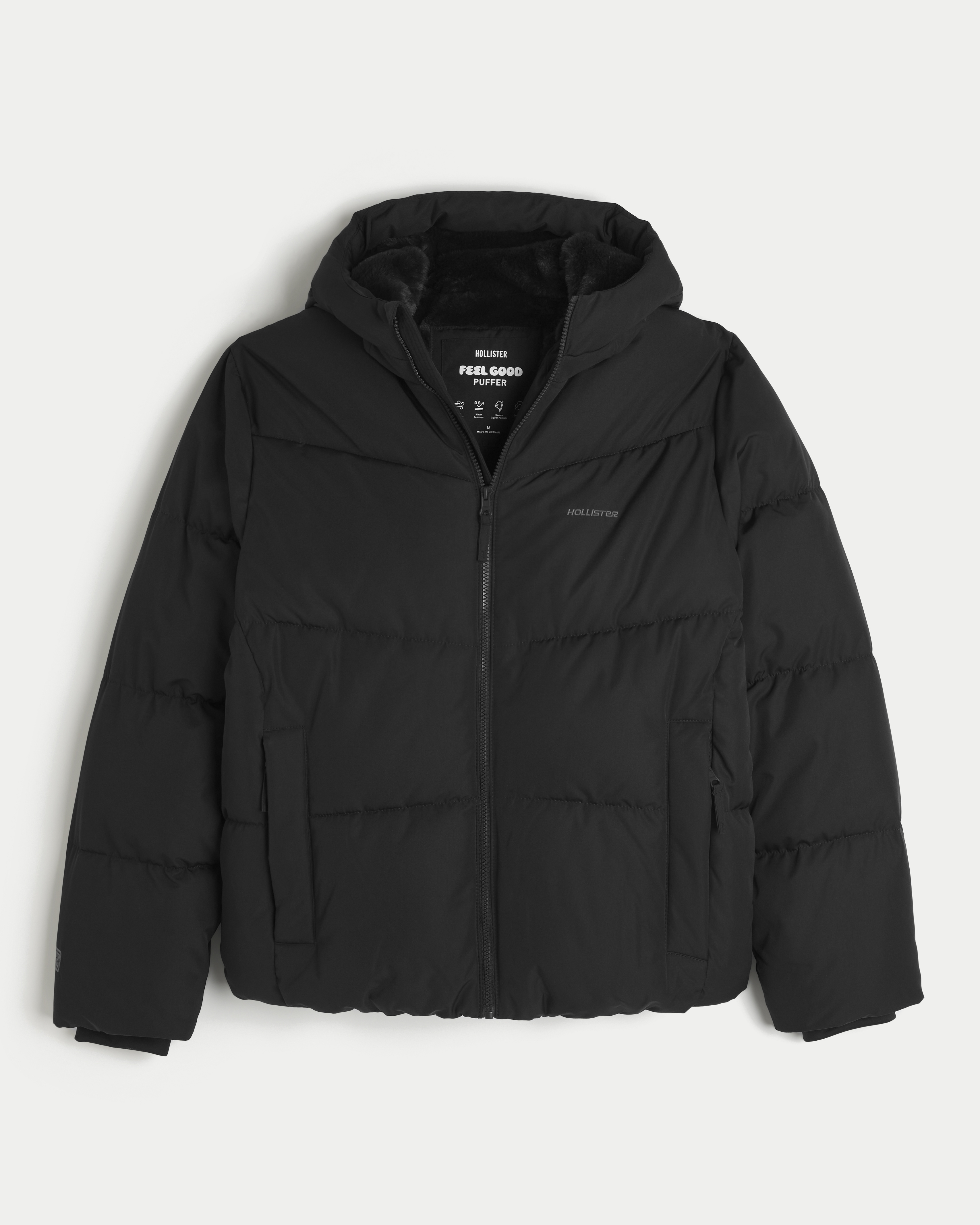 Hollister Feel Good Faux Fur-Lined Puffer Jacket
