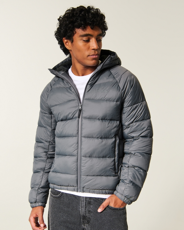 Hollister Feel Good Puffer Jacket, Dark Gray view 1