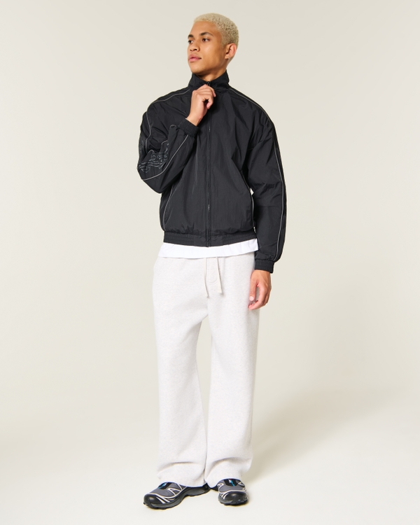 Flame Graphic Windbreaker, Black view 2