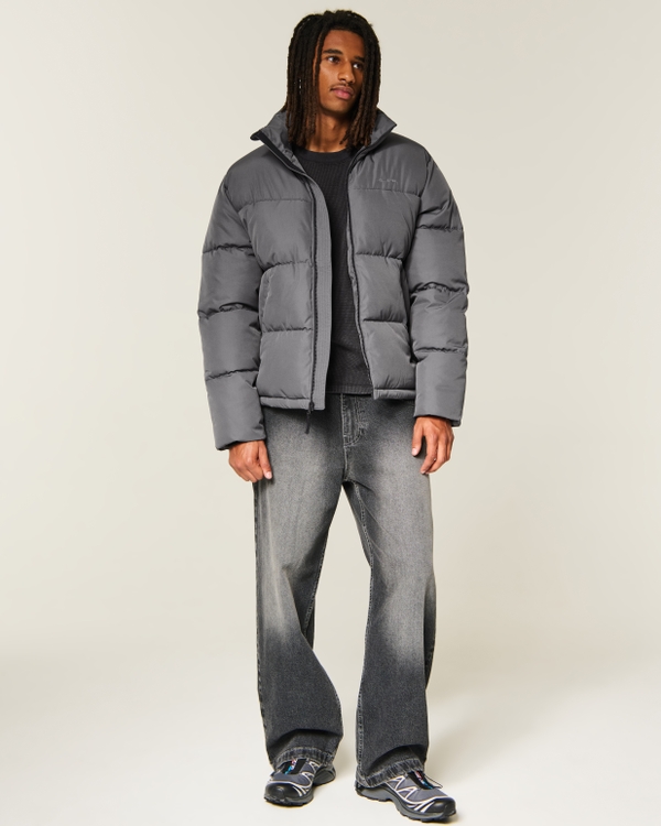 Hollister Feel Good Puffer Jacket, Dark Gray view 2