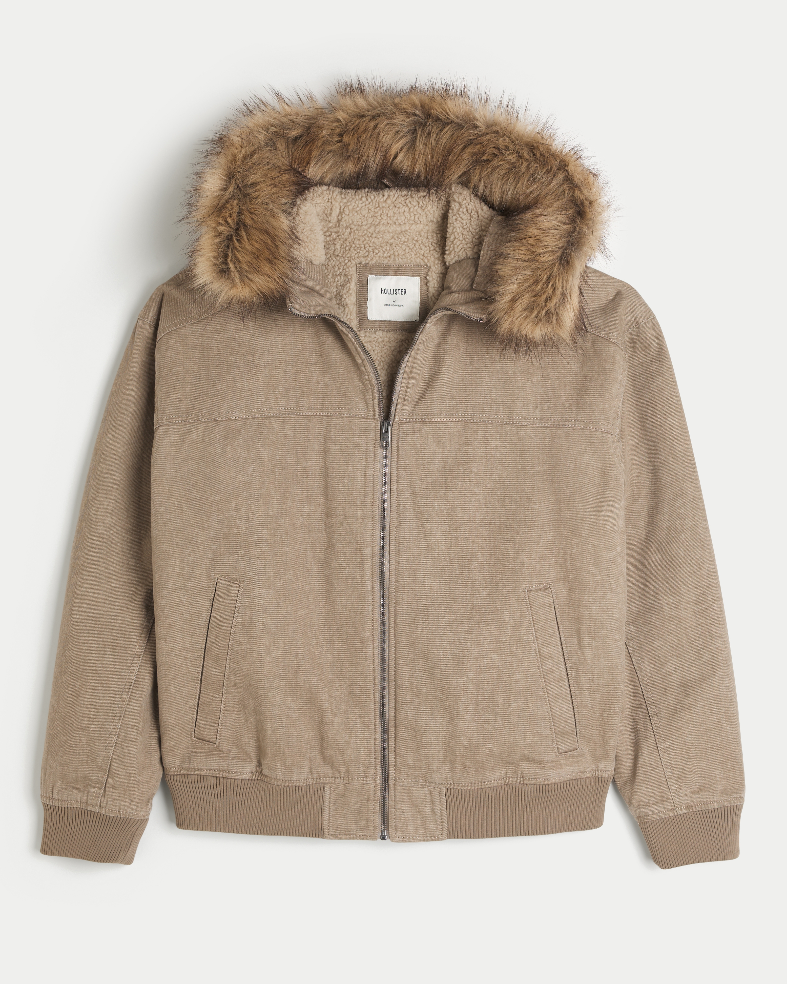 Hooded Faux Fur-Lined Jacket