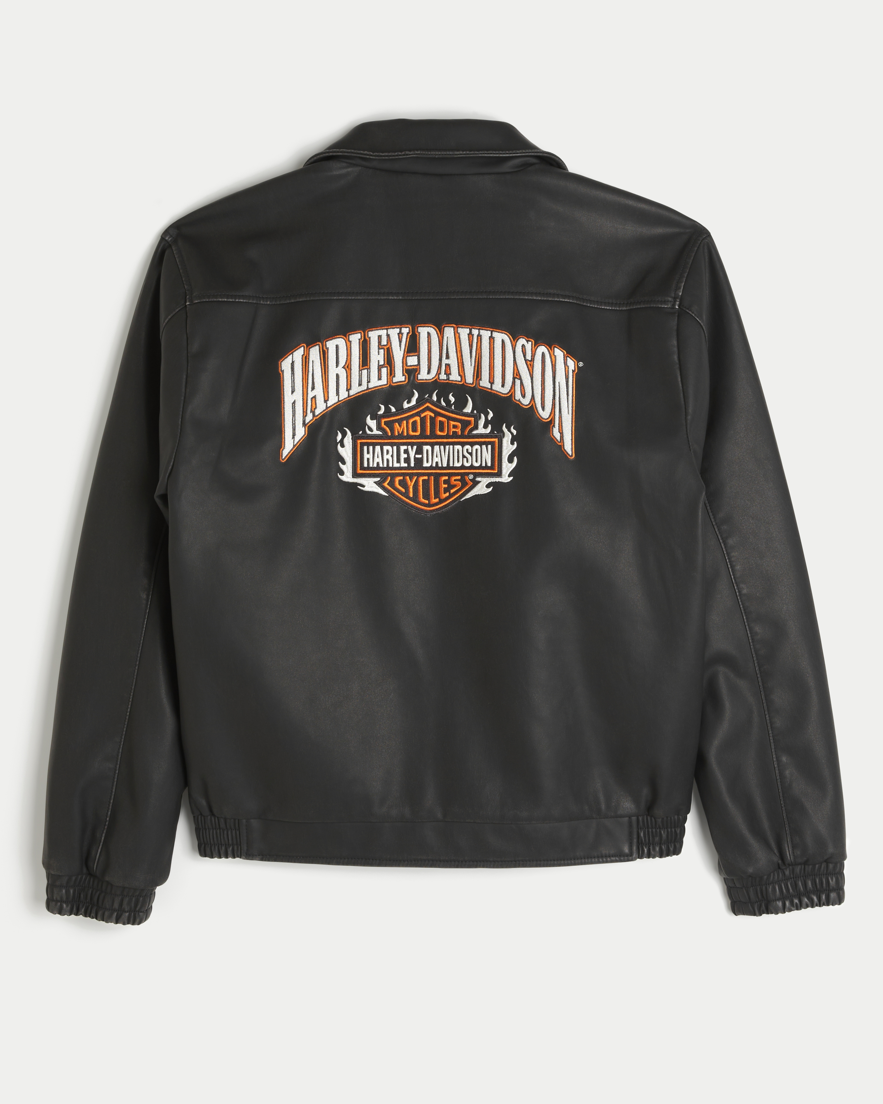 Faux Leather Harley-Davidson Graphic Jacket
