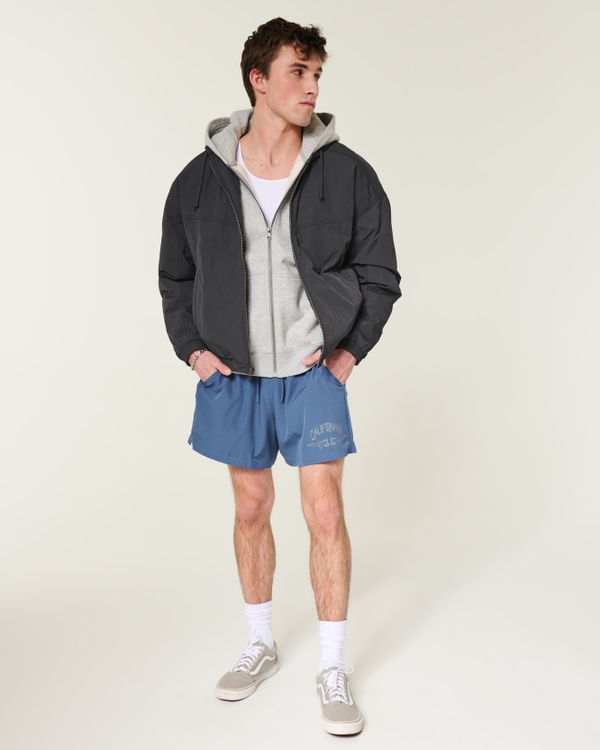 Hooded Zip-Up Skater Jacket, Black view 2