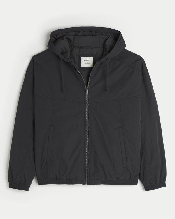 【値下げ‼️早い者勝ち】HOLLISTER 裏起毛 撥水 厚手ジャケット 反射板 Men's Hooded Zip-Up Skater Jacket | Men's Jackets & Coats