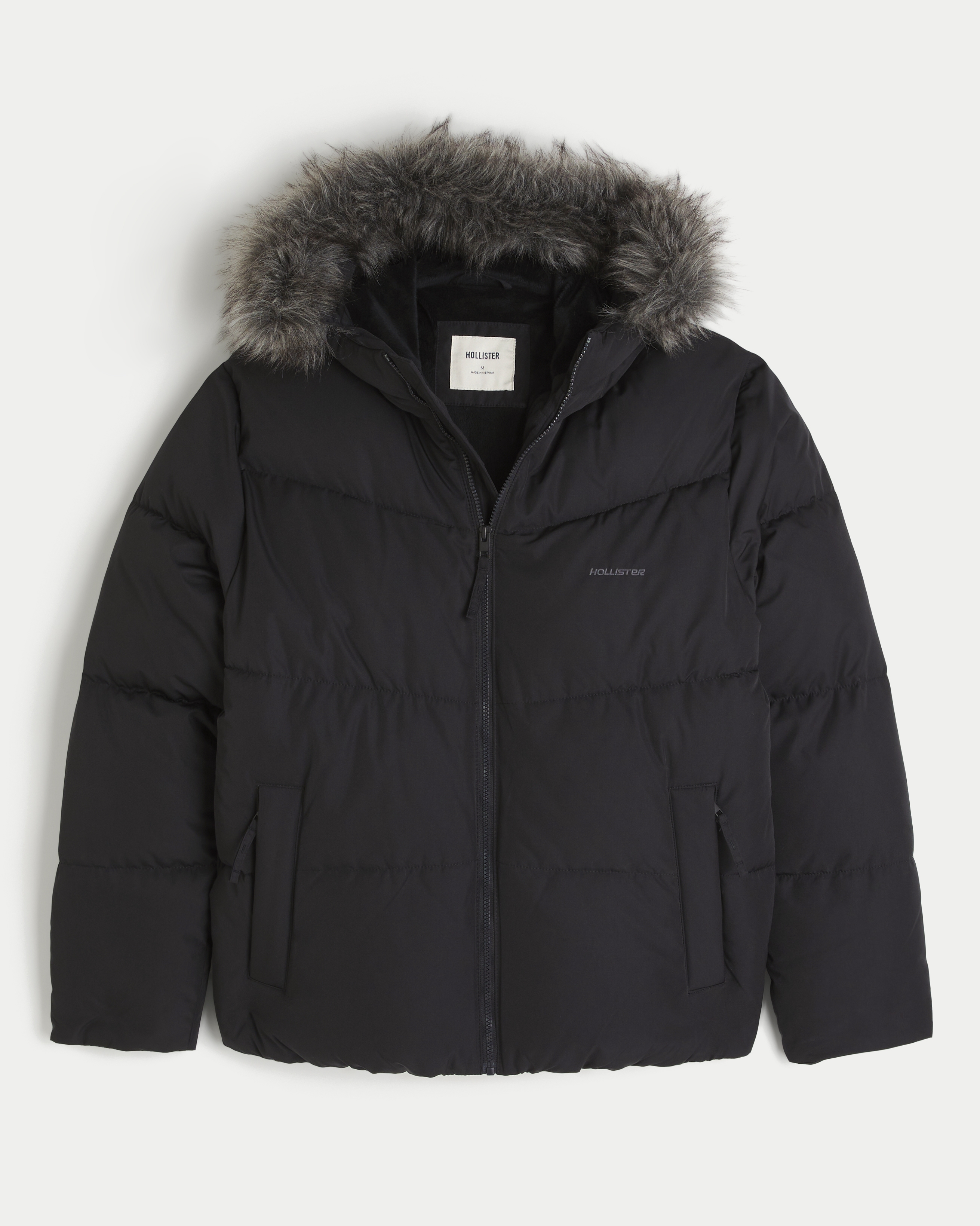 Faux Fur Trim Puffer Jacket