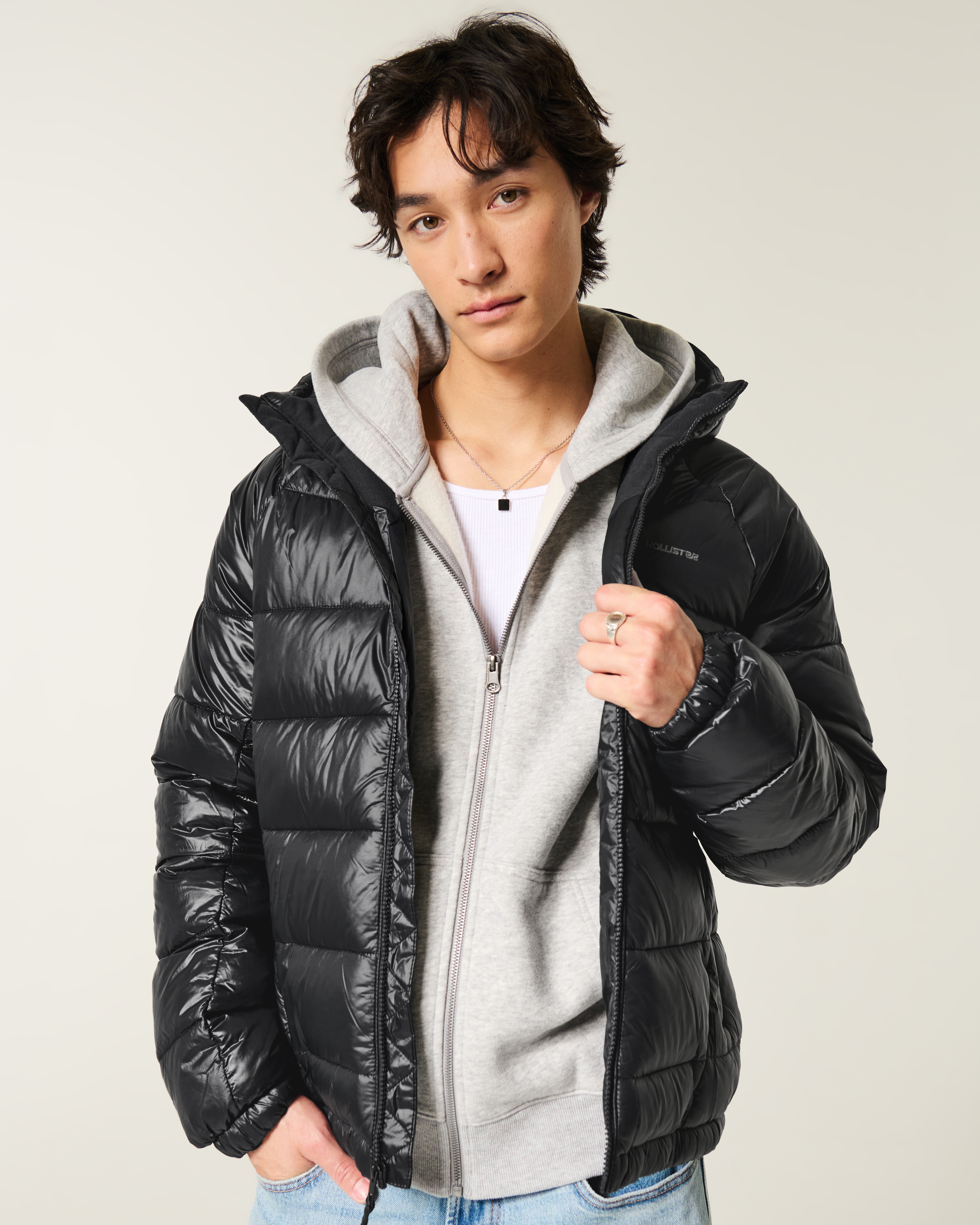 Hooded Zip-Up Puffer Jacket