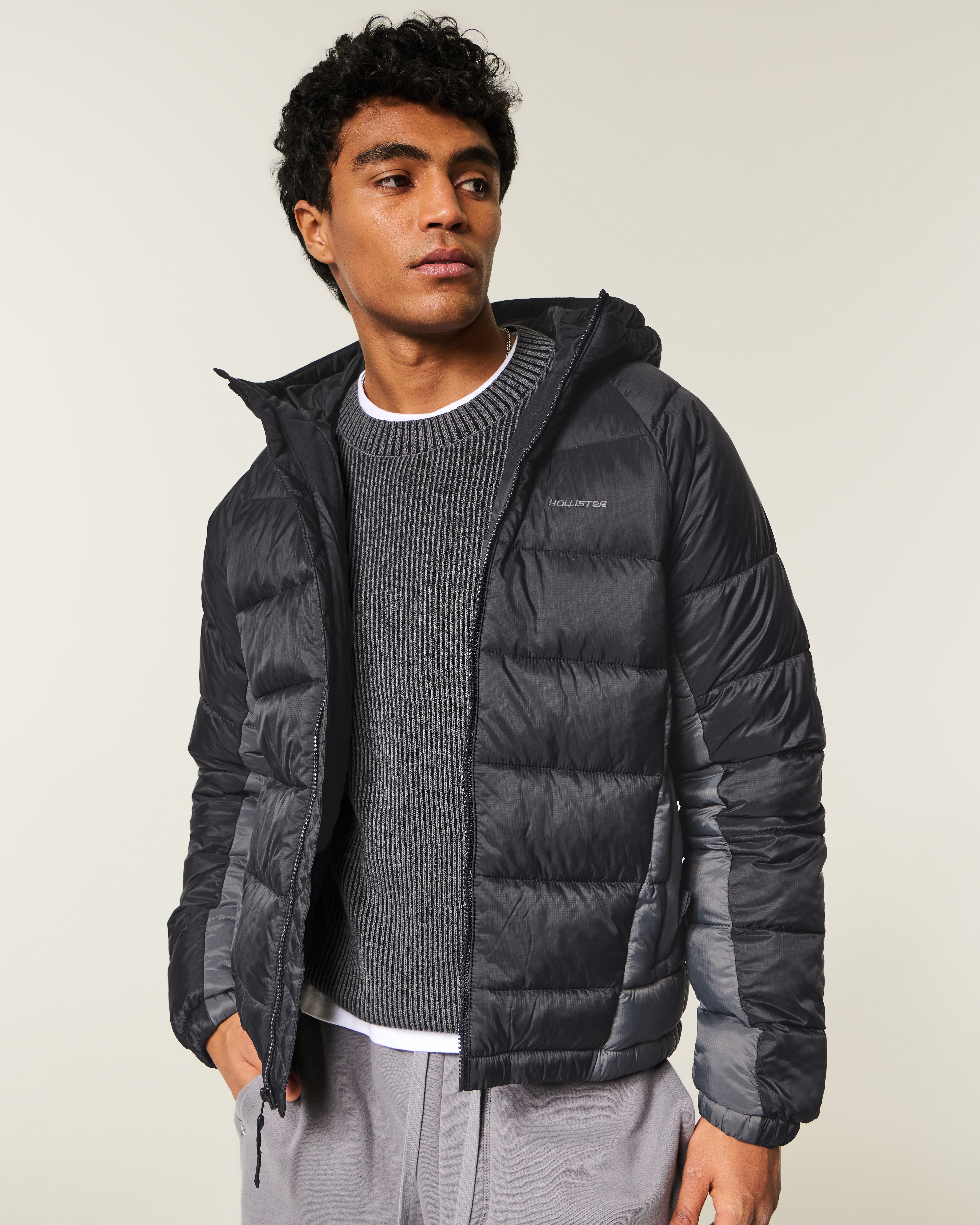 Hooded Zip-Up Puffer Jacket