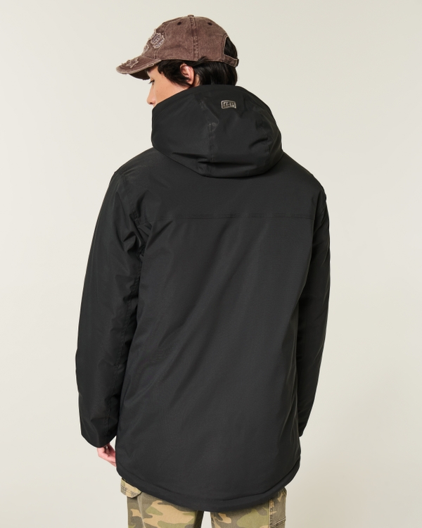 Hooded Zip-Up Parka, Black view 2