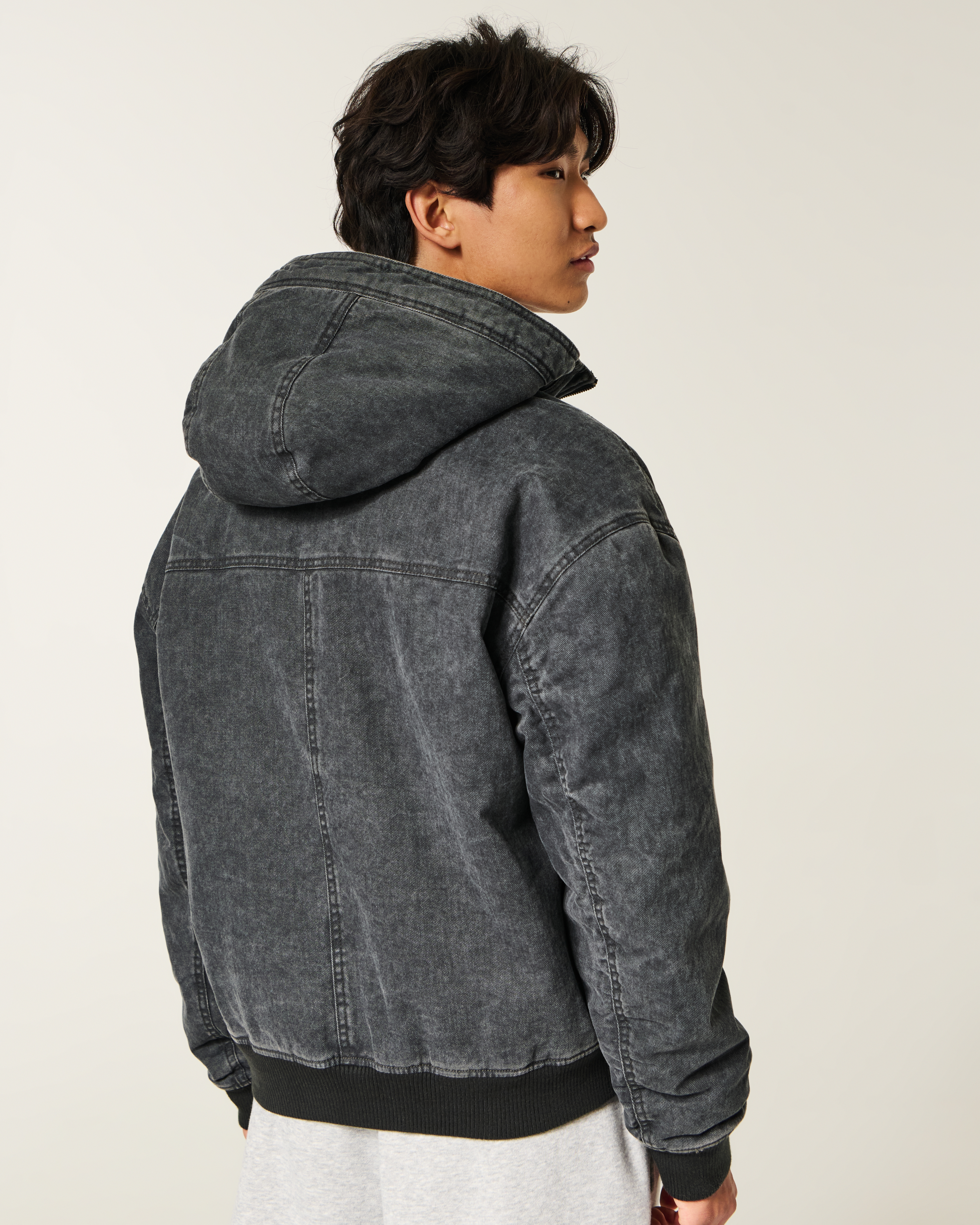 Sherpa-Lined Hoodie Jacket