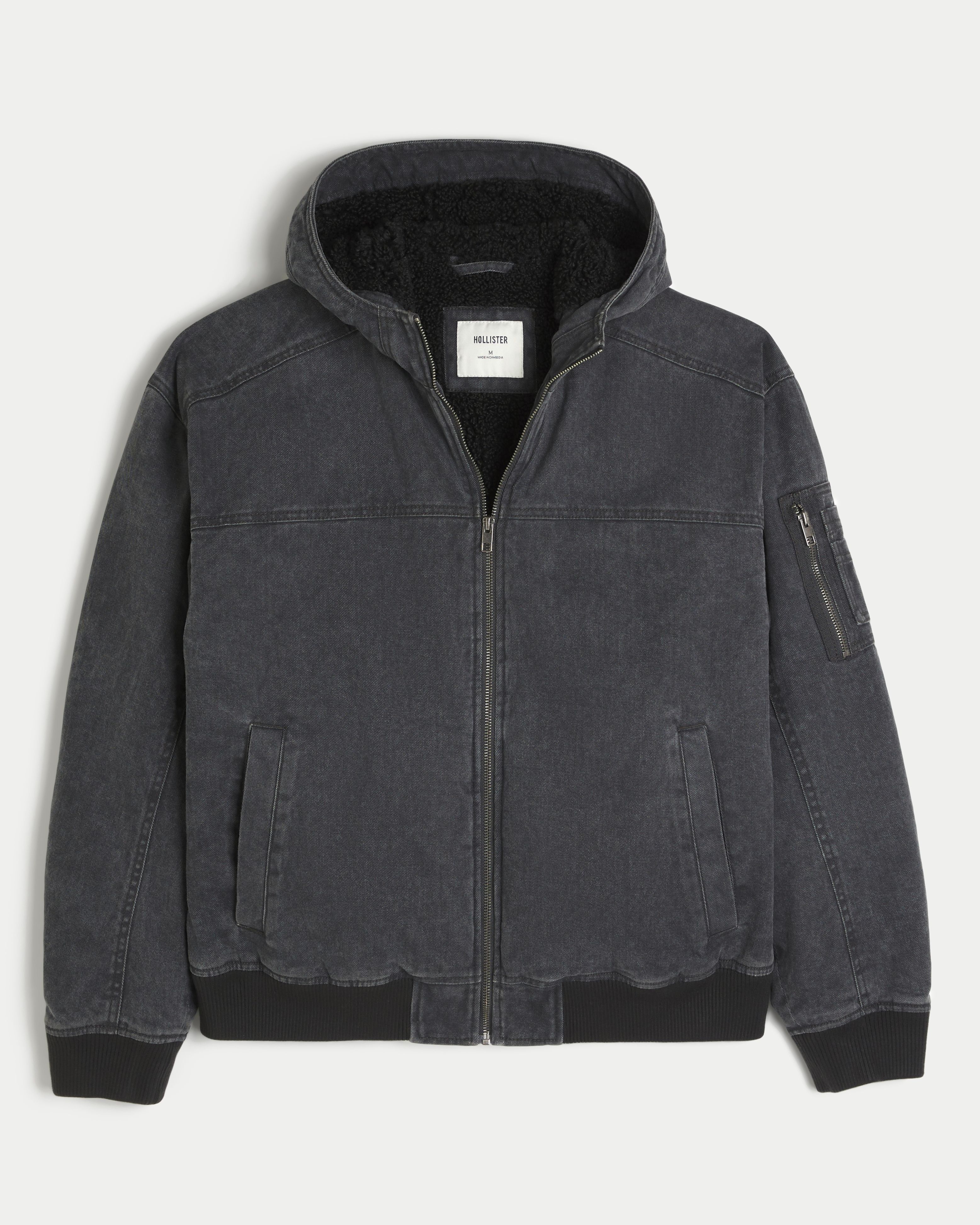 Sherpa-Lined Hoodie Jacket