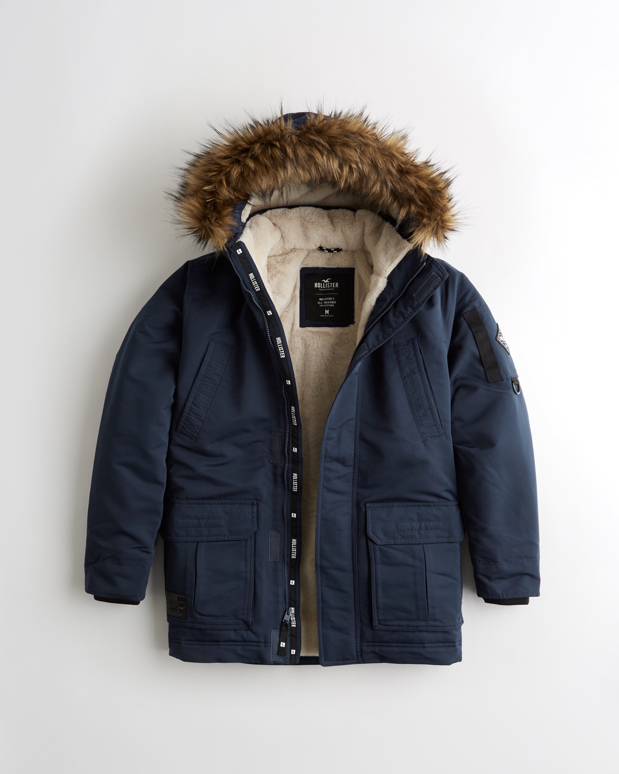 hollister parka coat mens