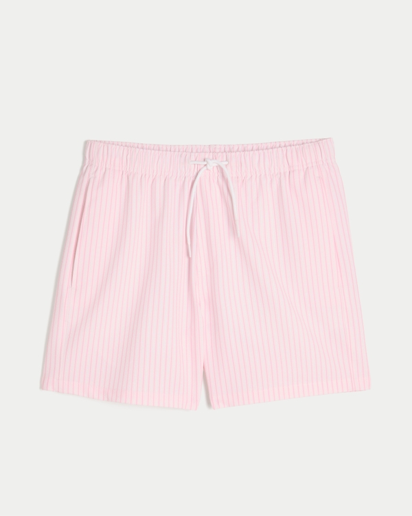 Seersucker Vacation Swim Trunks, Light Pink view 1