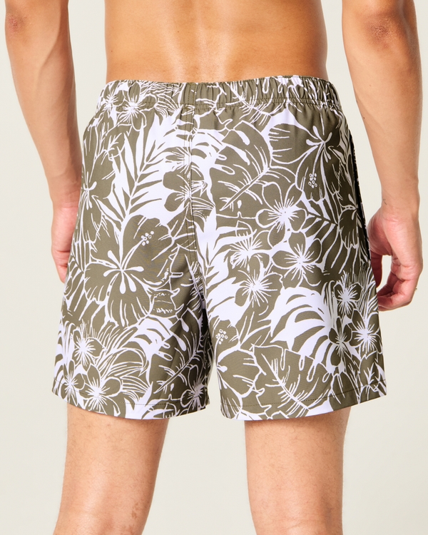 Vacation Swim Trunks, Brown Floral view 2