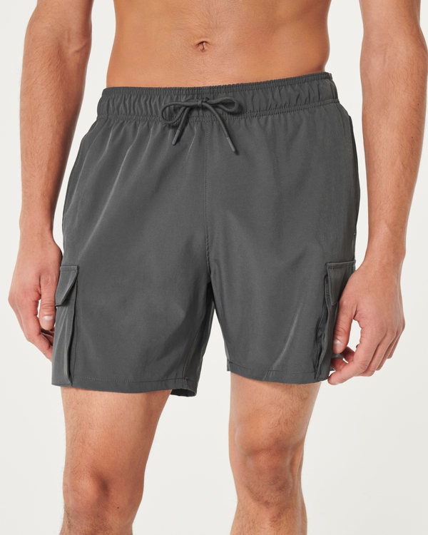 HOLLISTER Loosefit Calças cargo em Cinzento Escuro